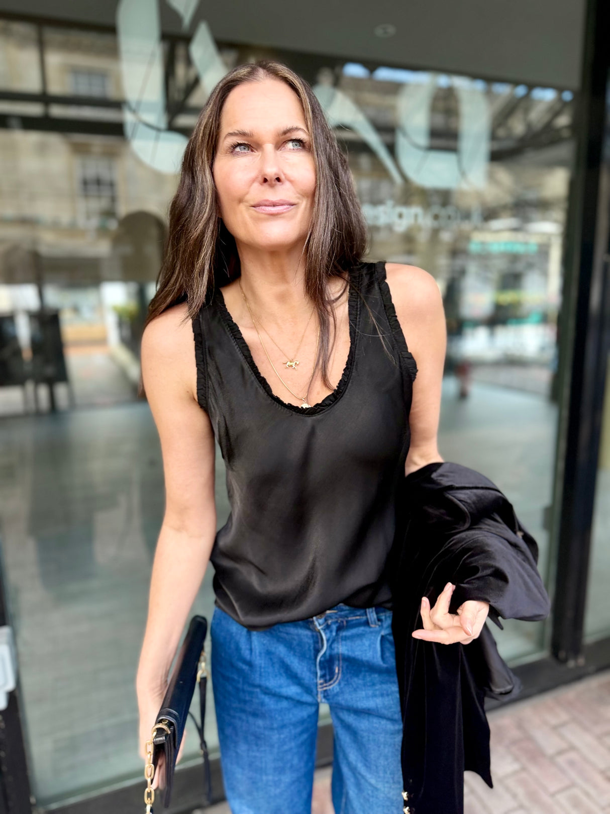 Delilah Silky Tank - Black