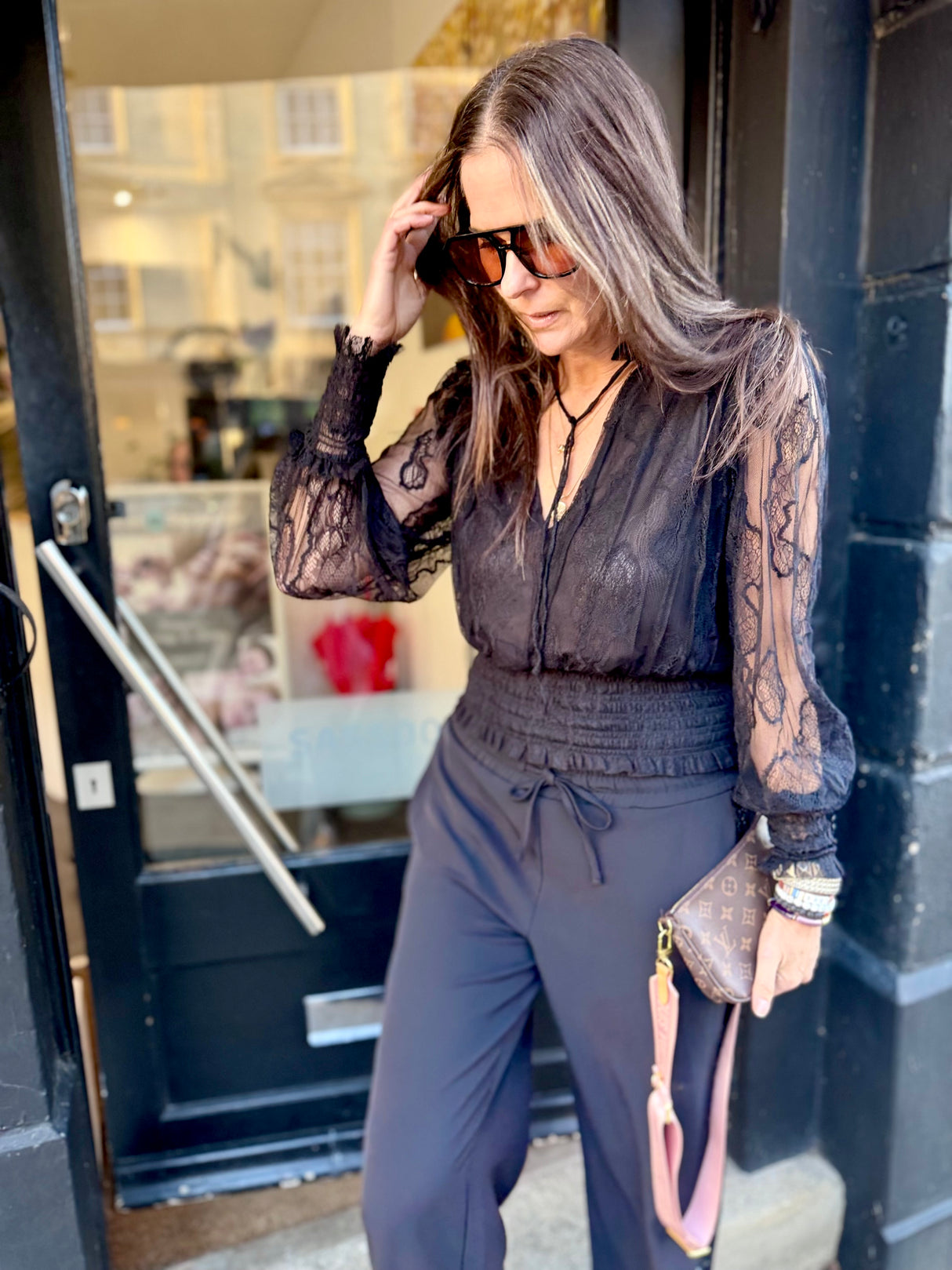 Nolan Lace Top - Black