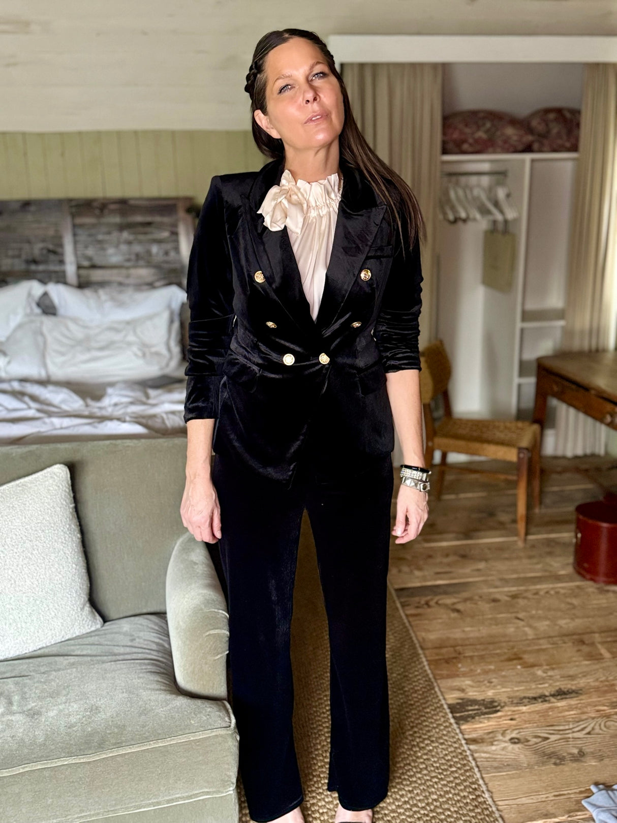 Jessica Velvet Pant - Black