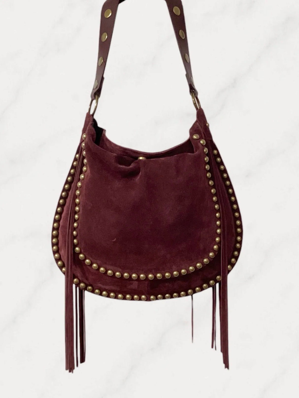 Tabitha Suede Bag - Wine