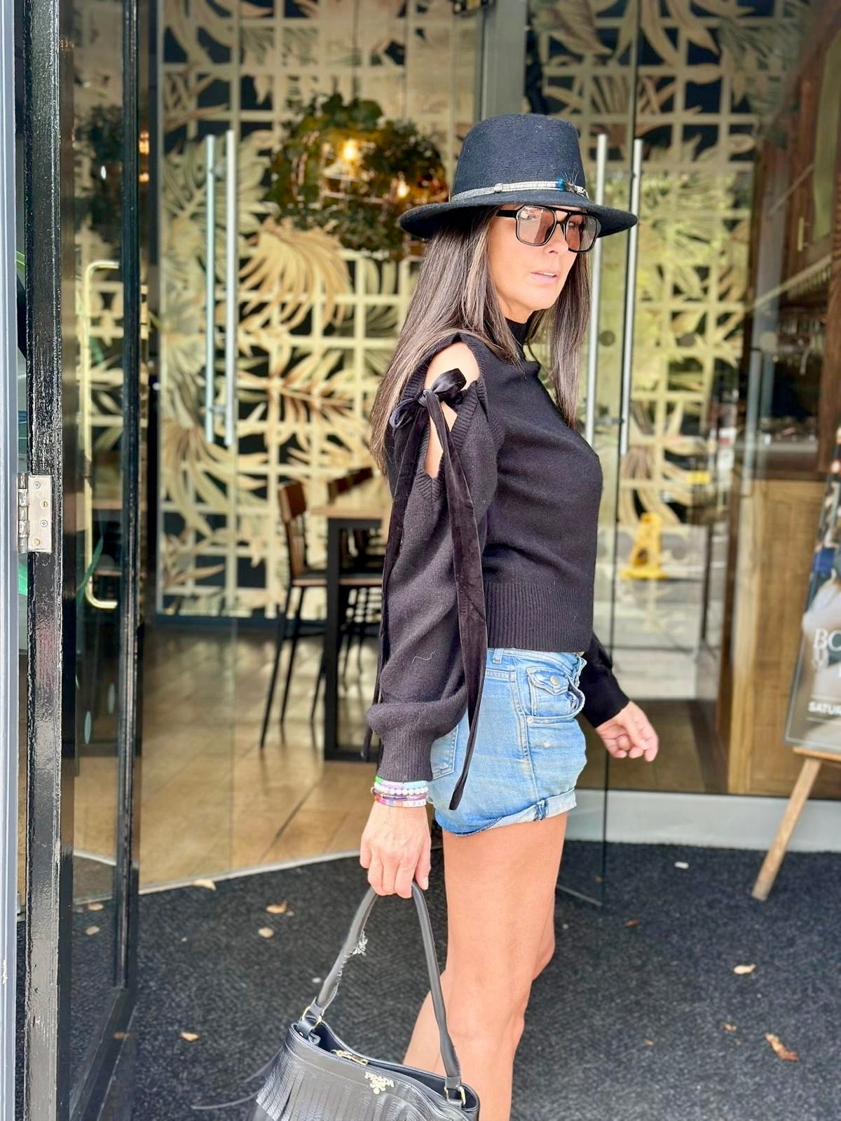 Keeley Cold Shoulder Knit - Black