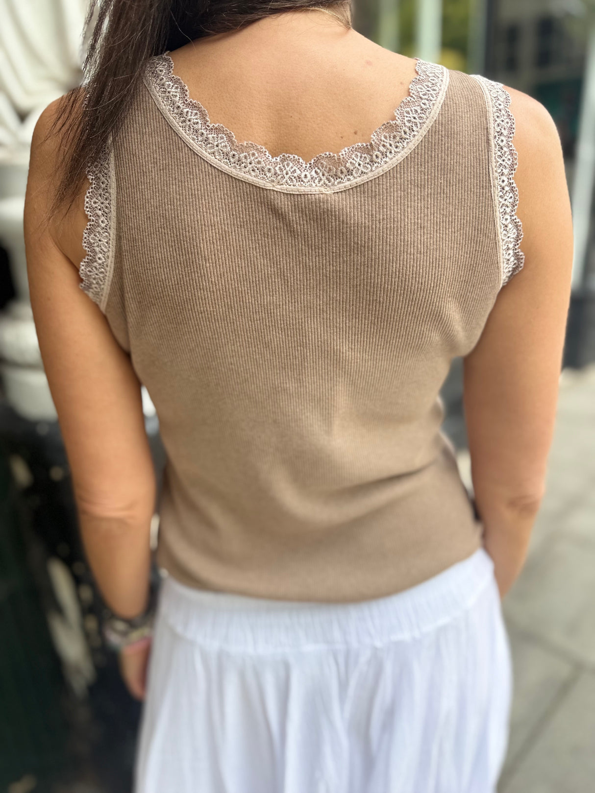 Grace Ribbed Cami - Putty