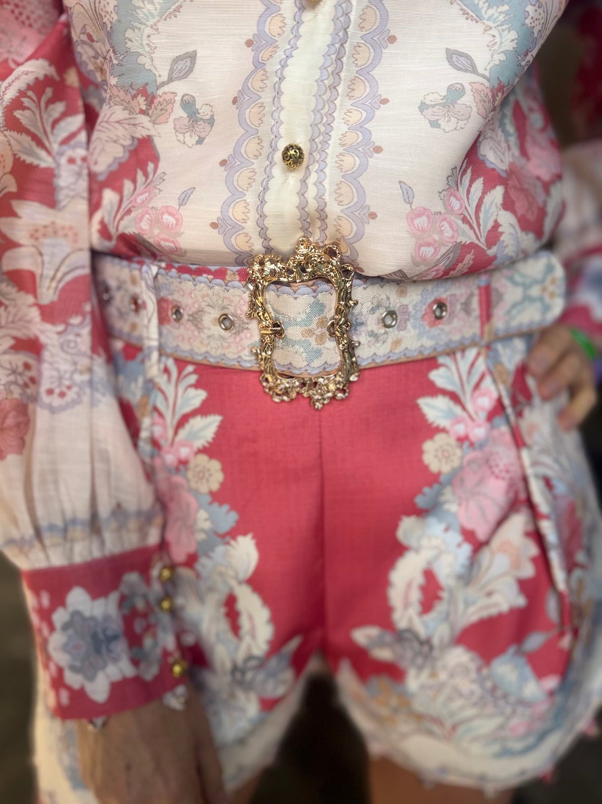 Alara Printed Short Set - Coral