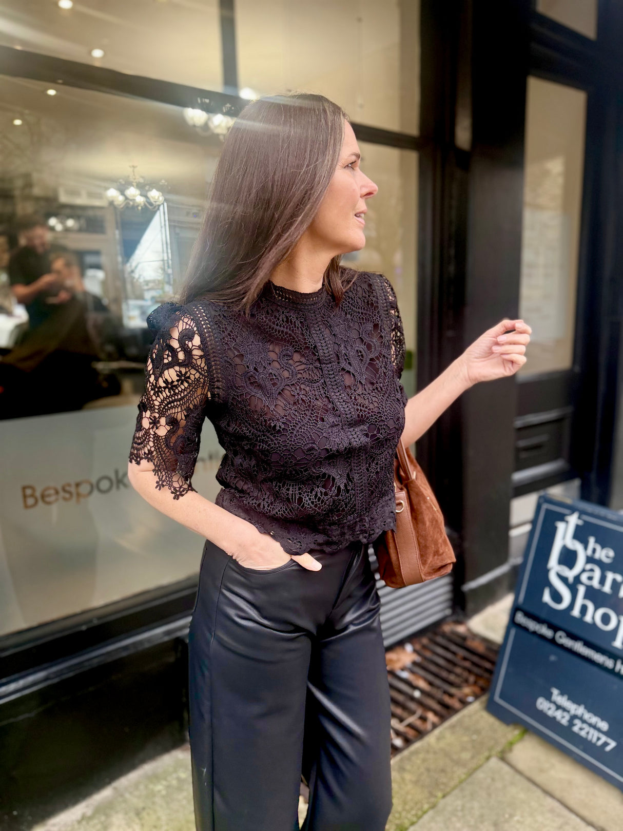 Raquel Crochet Blouse - Black