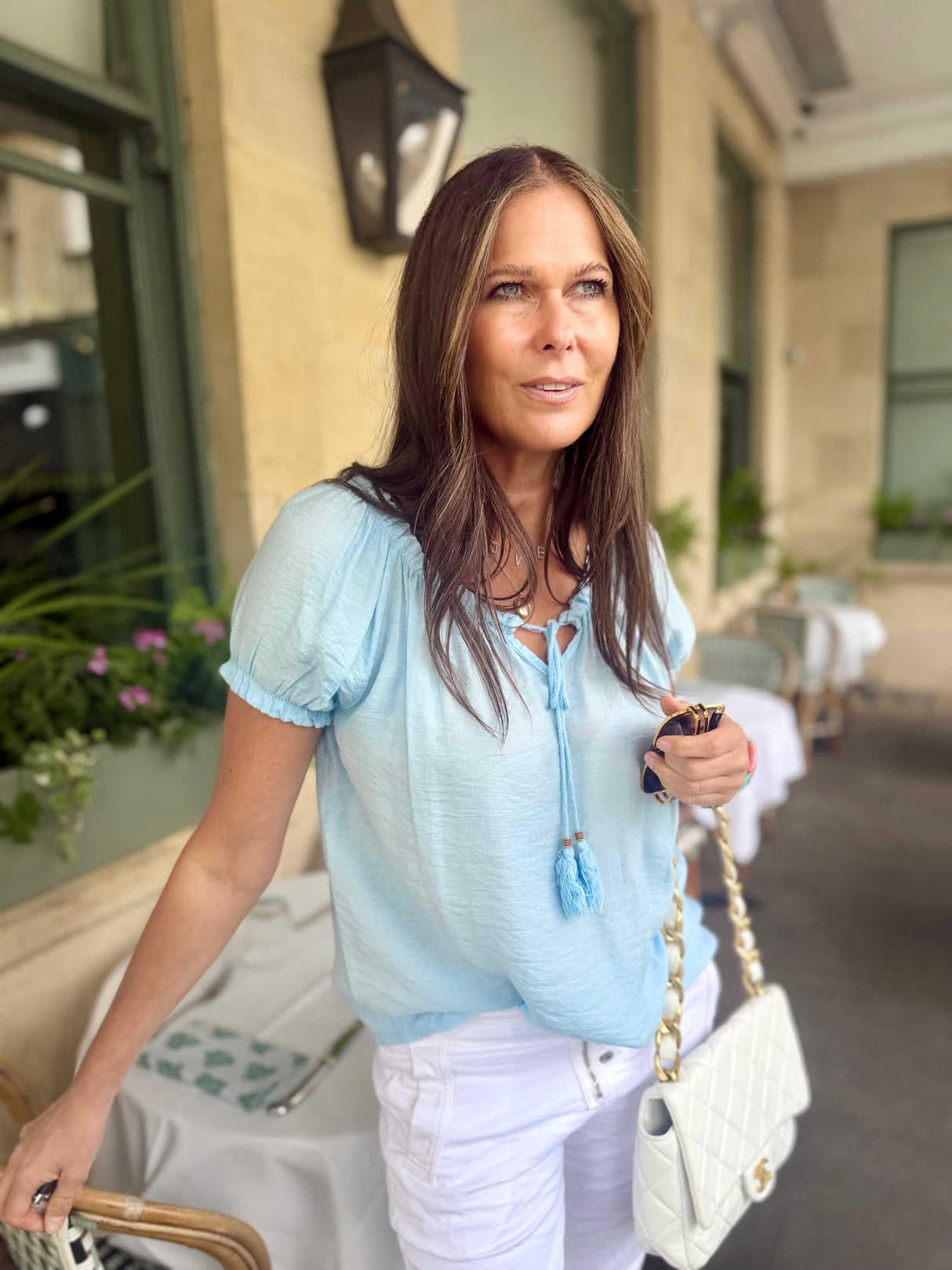 Rhea Light weight Blouse - Baby Blue