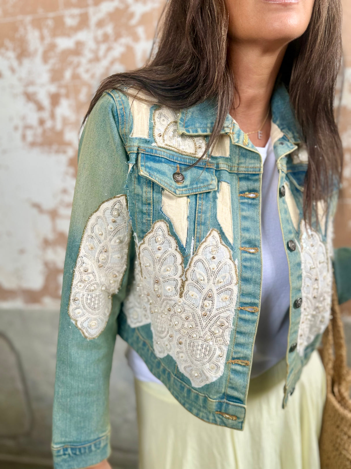 Paola Beaded Denim Jacket
