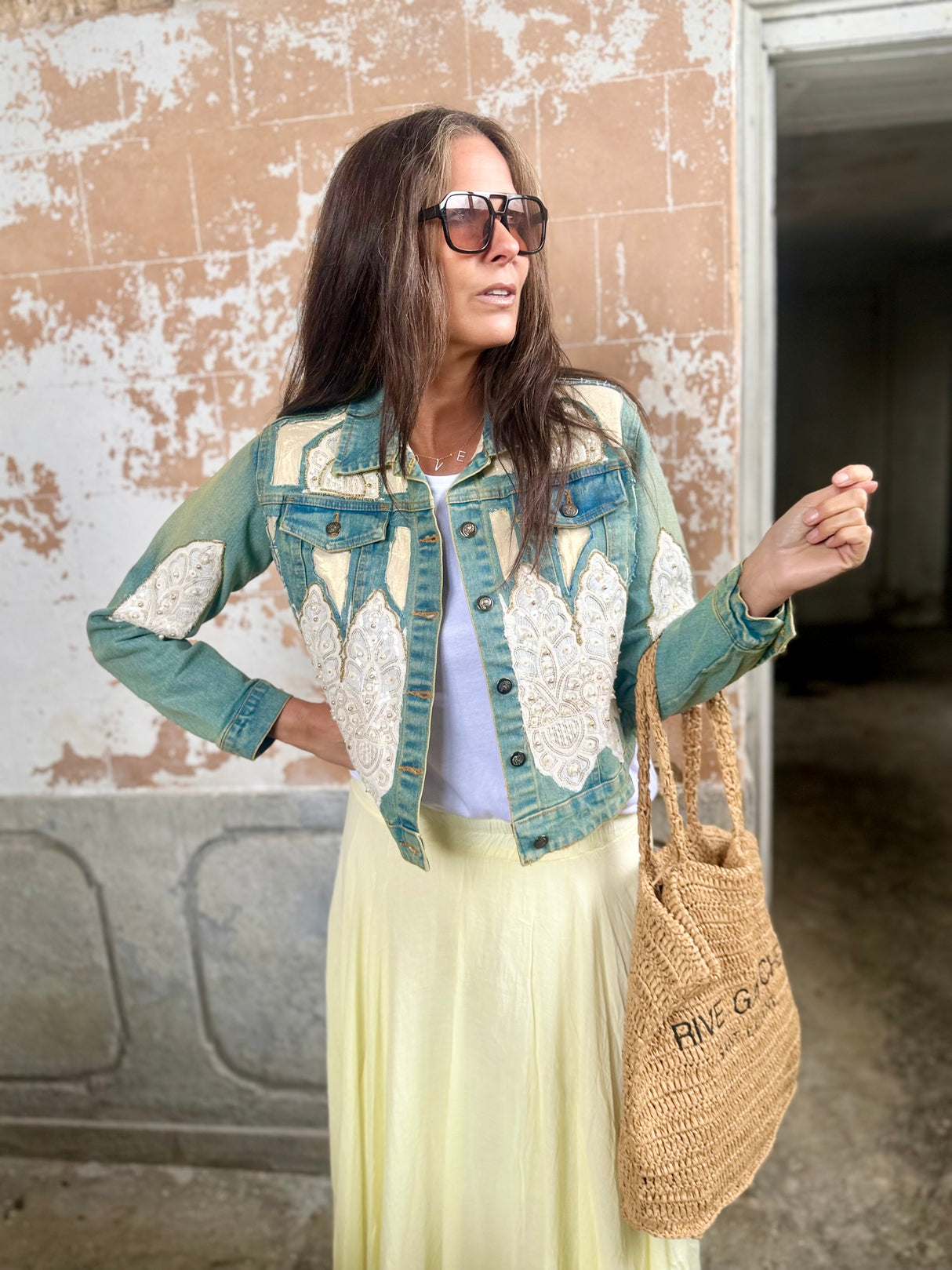 Paola Beaded Denim Jacket