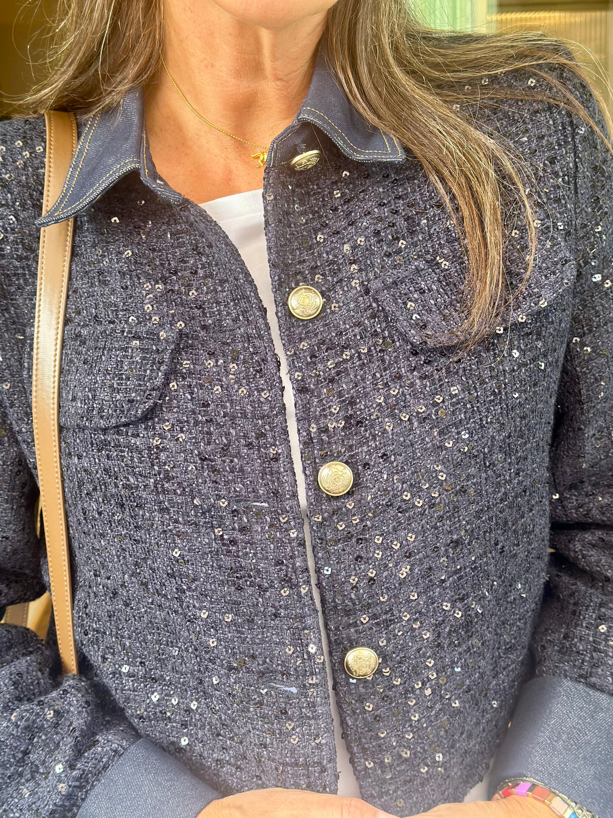 Verity Sequin Cropped Jacket