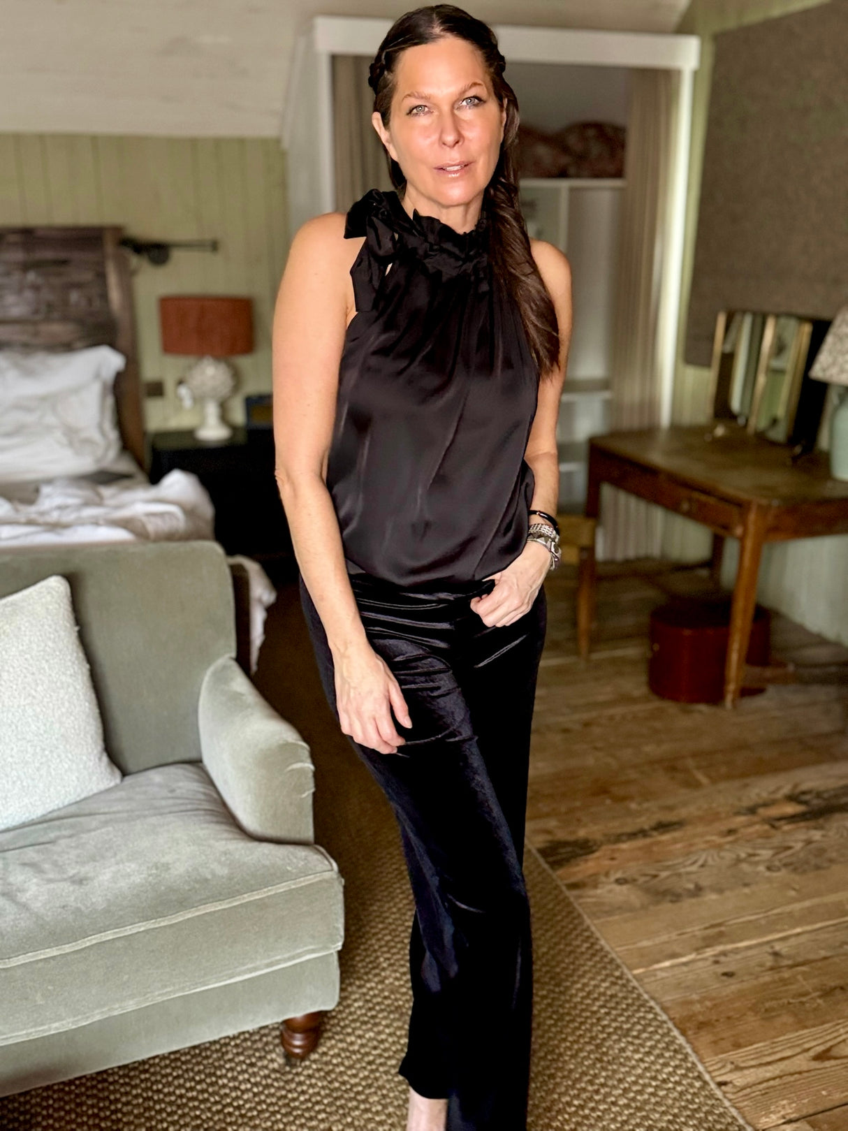 Jessica Velvet Pant - Black