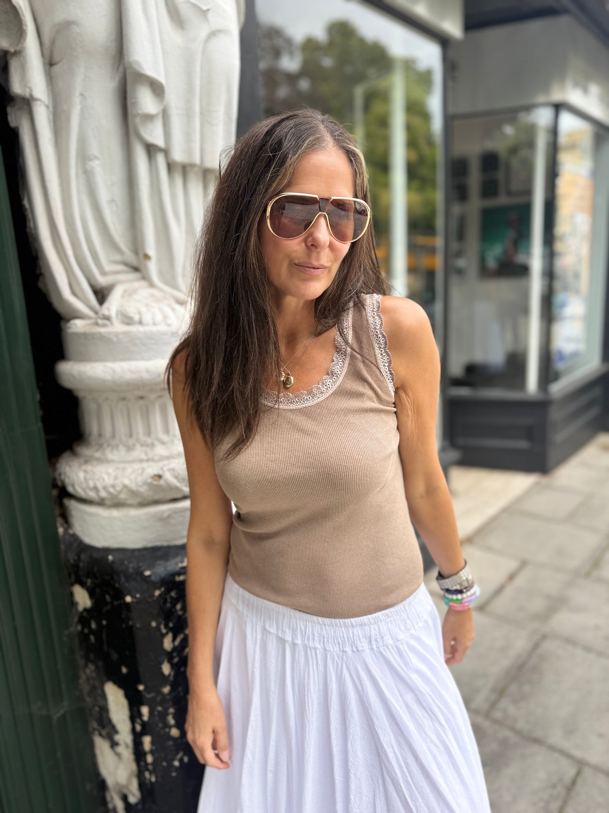 Grace Ribbed Cami - Putty
