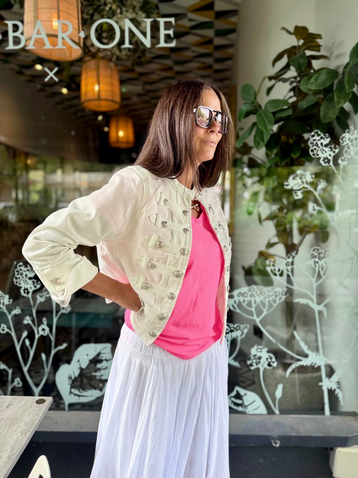 Lola Military Jacket - White