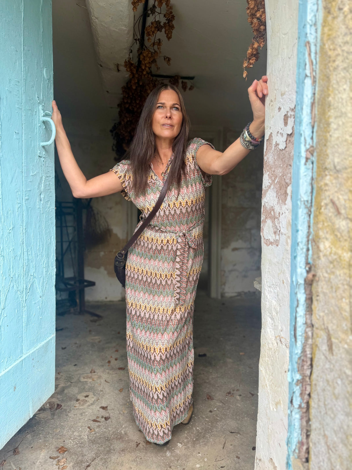 Robin Printed Maxi Dress - Khaki