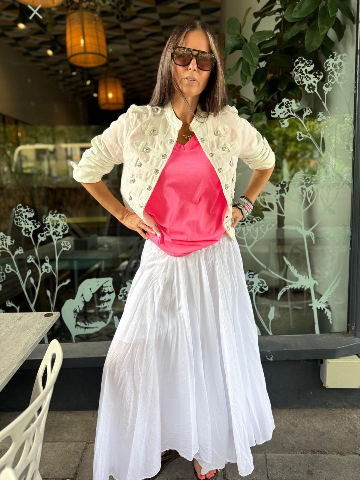 Joy Midi Skirt - White