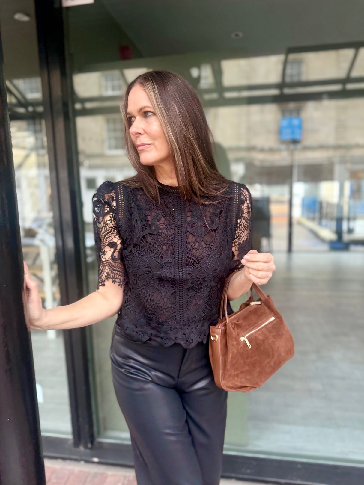 Raquel Crochet Blouse - Black