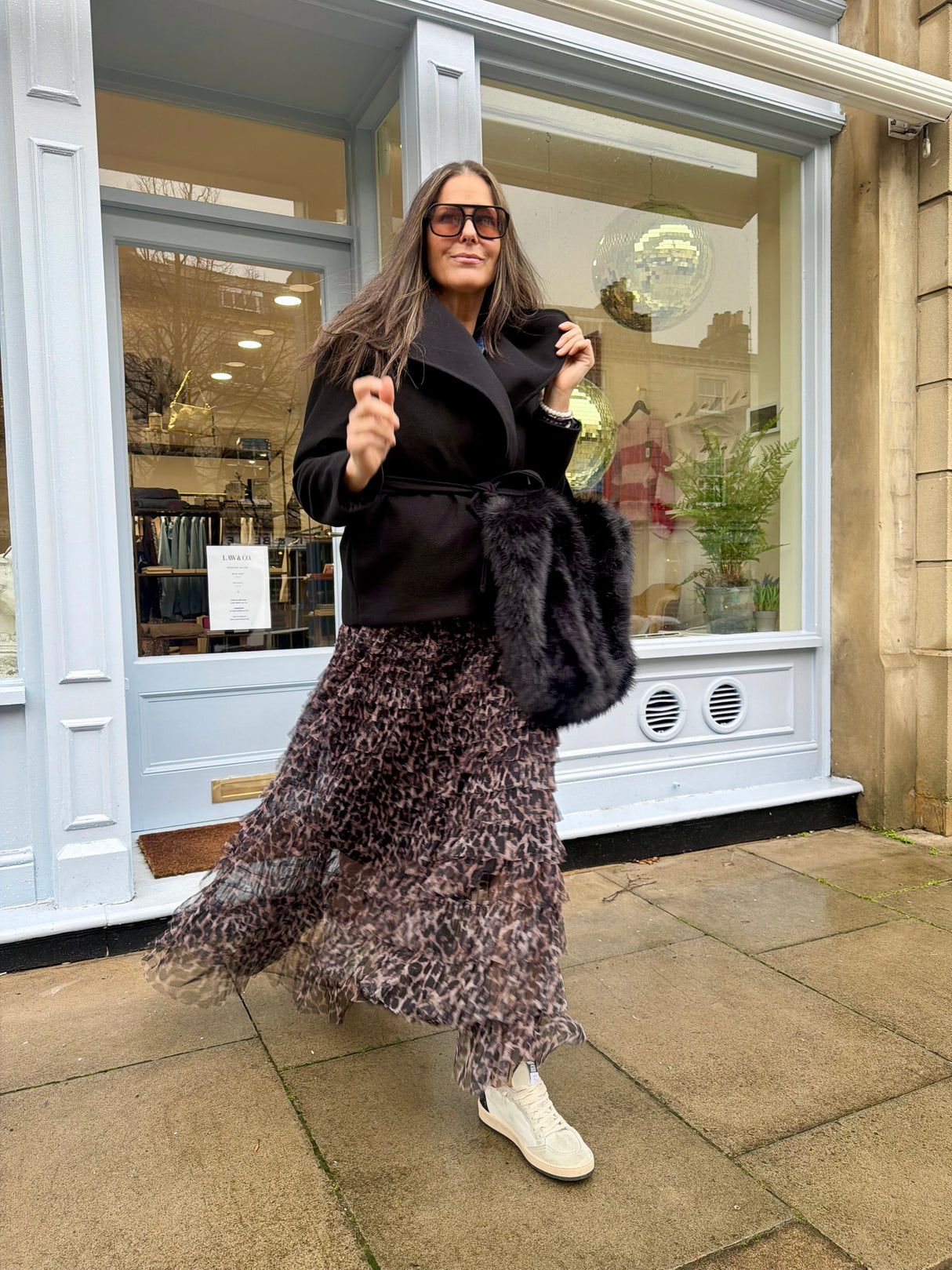 Felicity Animal Print Skirt - Brown