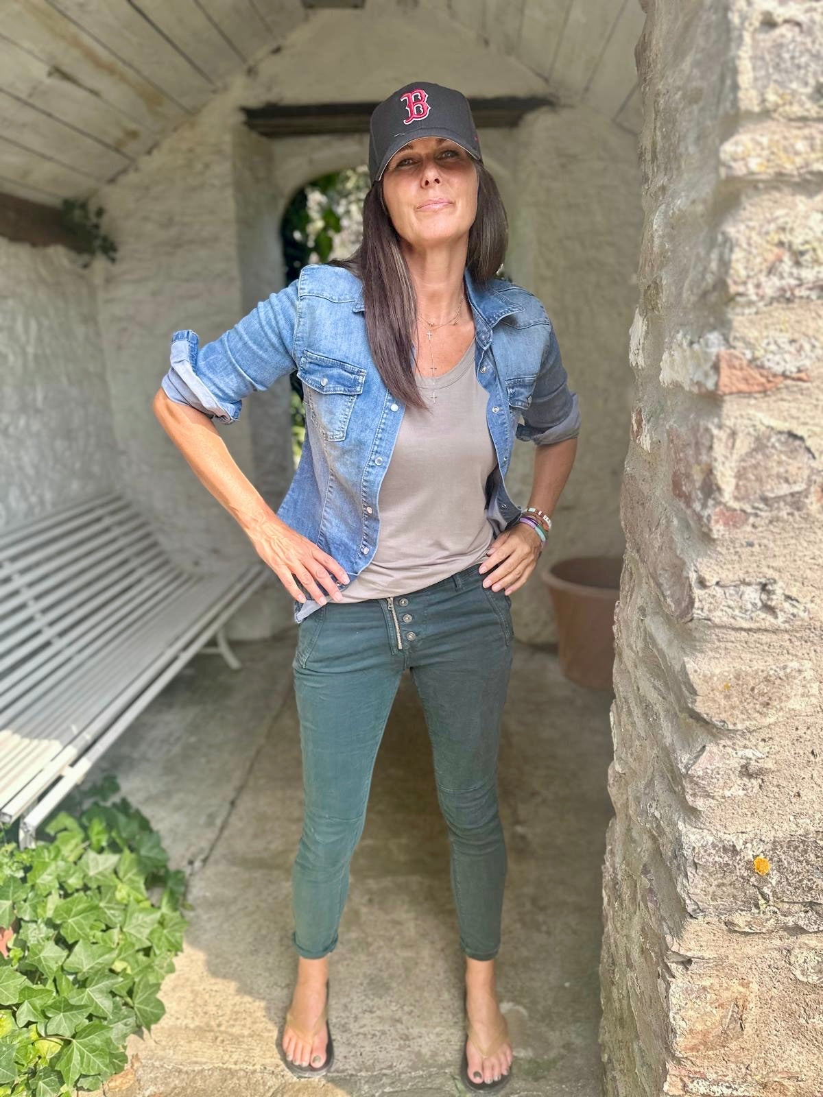 Jean Lux verde azulado