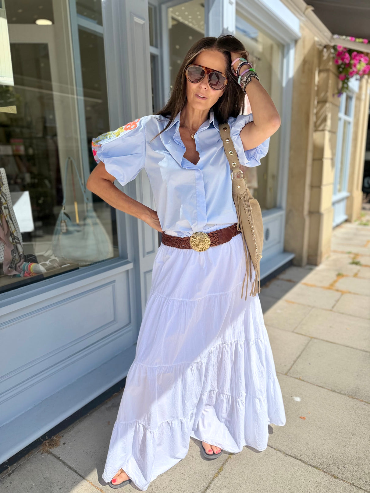 Amber Maxi Skirt White