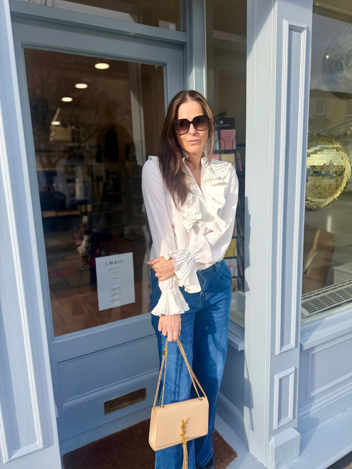 Sally Ruffle Blouse - White