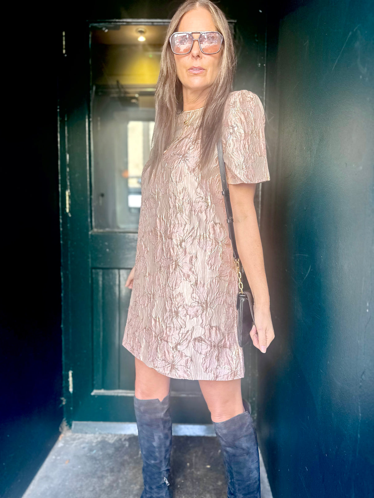 Rose Printed Mini Dress