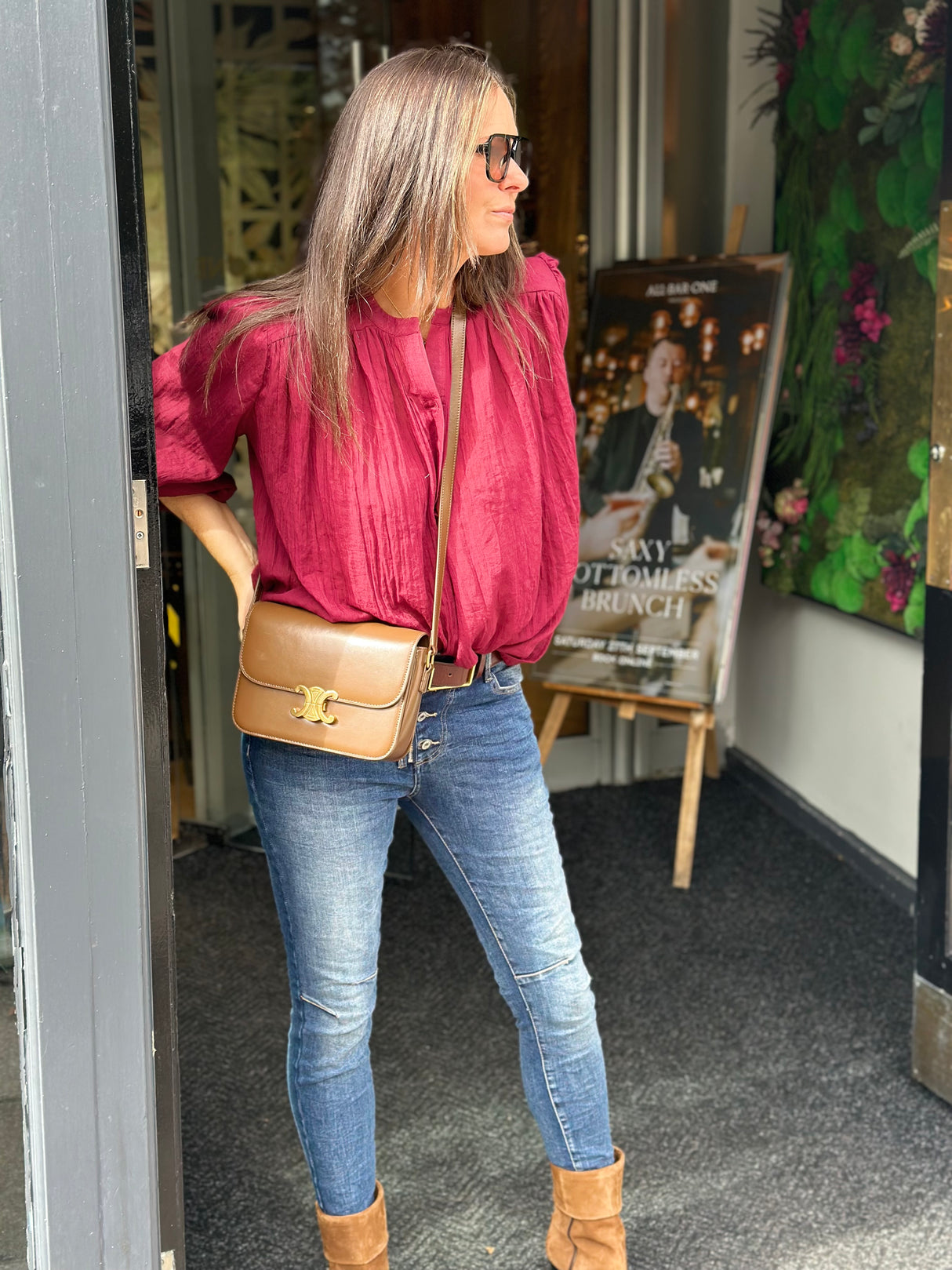 JoJo Floaty Blouse - Bordeaux