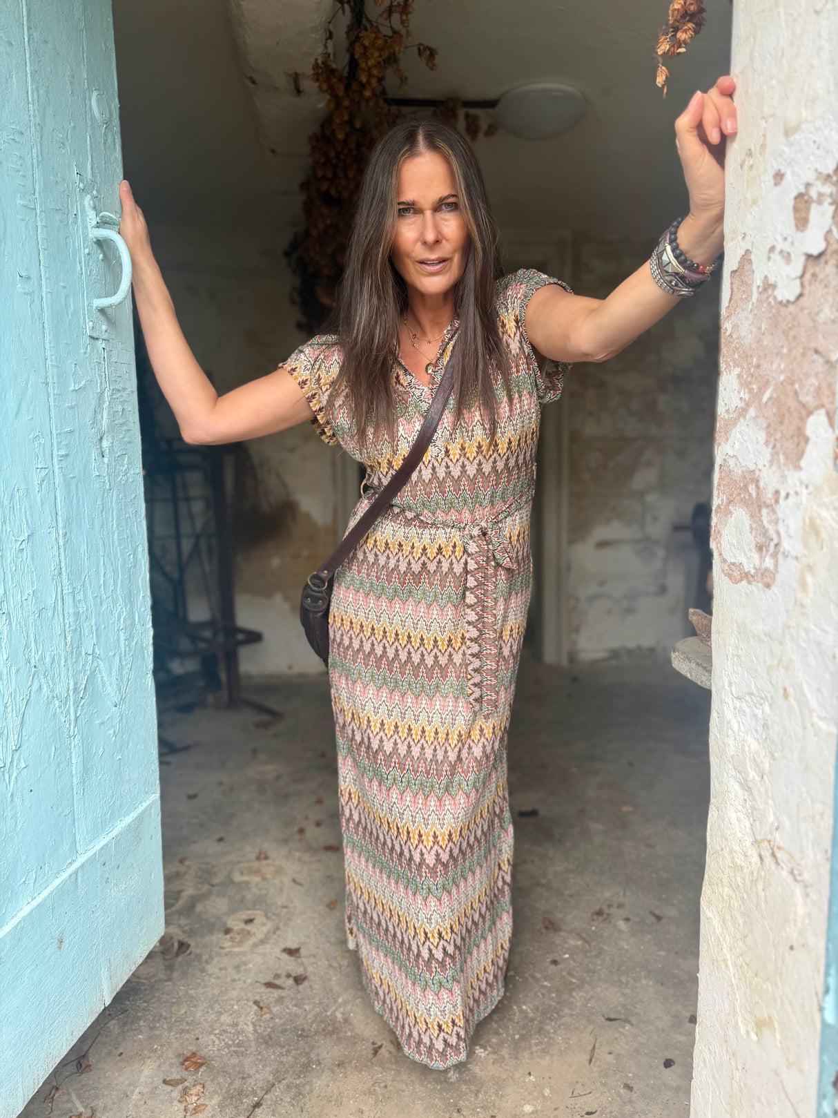 Robin Printed Maxi Dress - Khaki