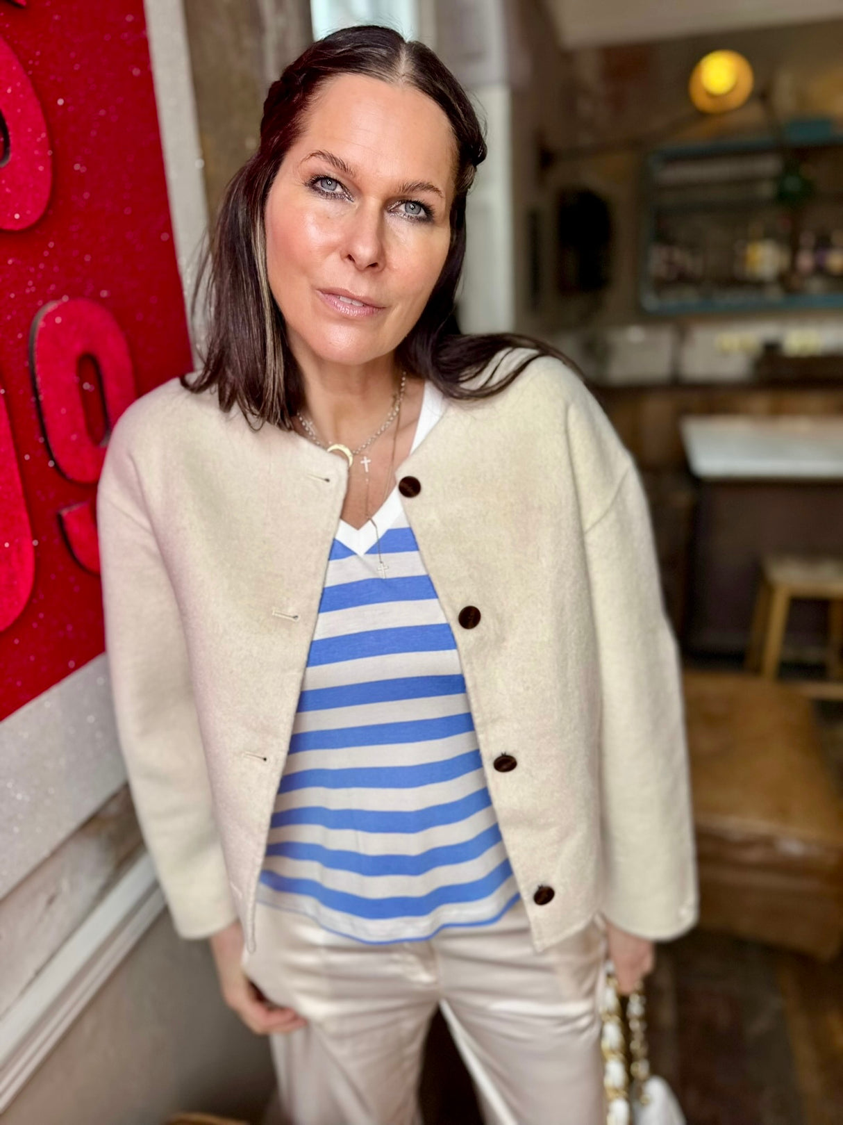 Liv Cropped Wool Jacket - Ecru