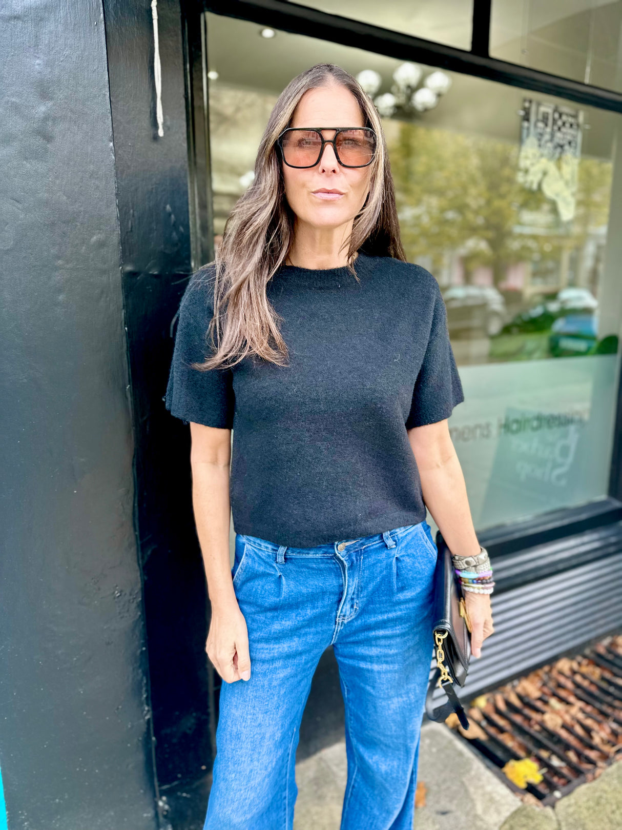 Harriet Short Sleeve knit - Black