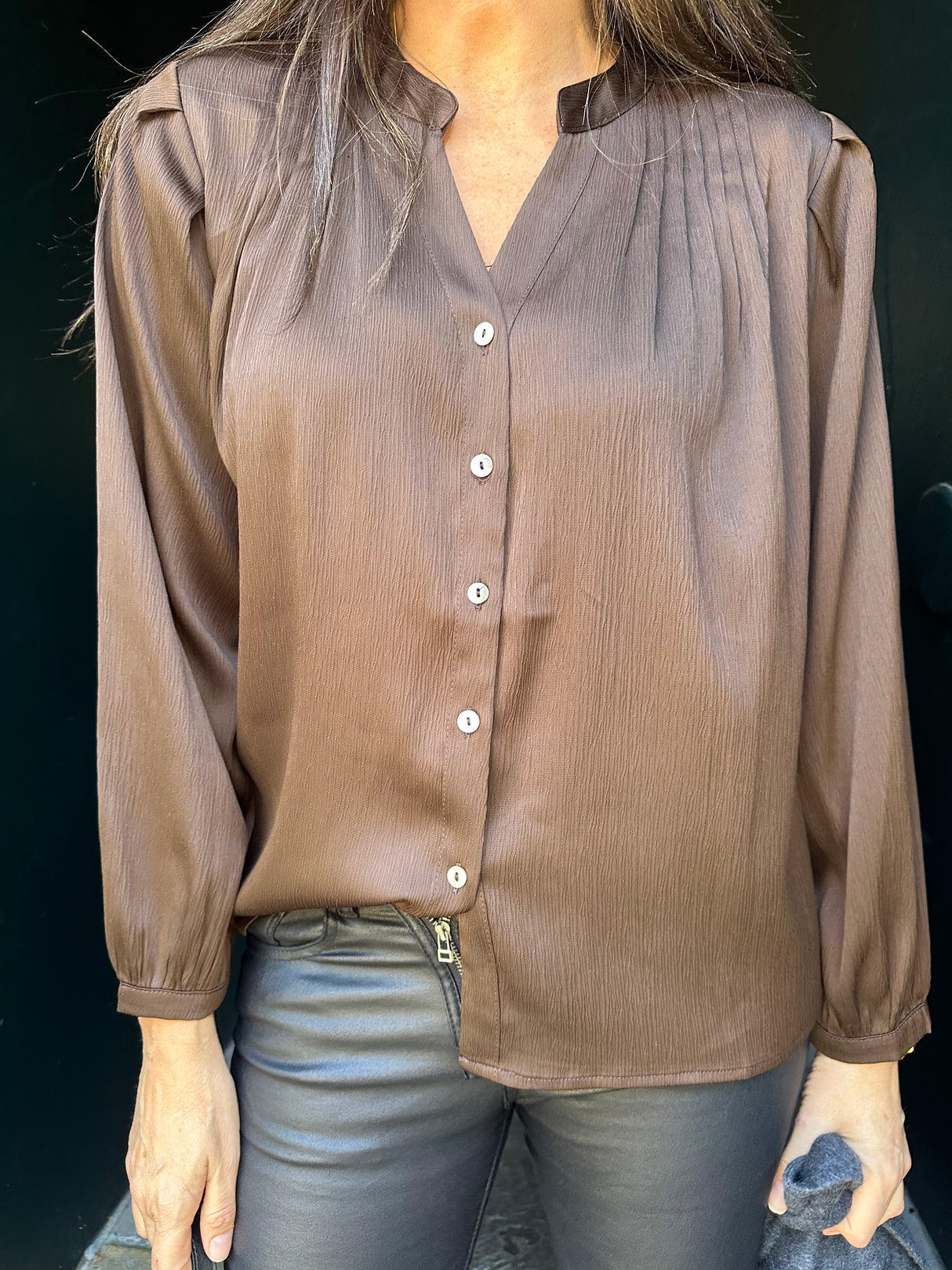 Carrie Blouse - Chocolate