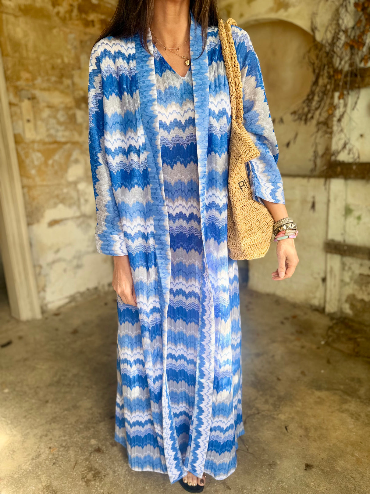 Seraphina Long Line Cover Up - Ocean