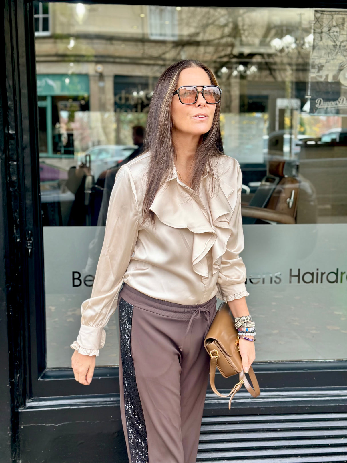 Charlie Ruffle Shirt Champagne