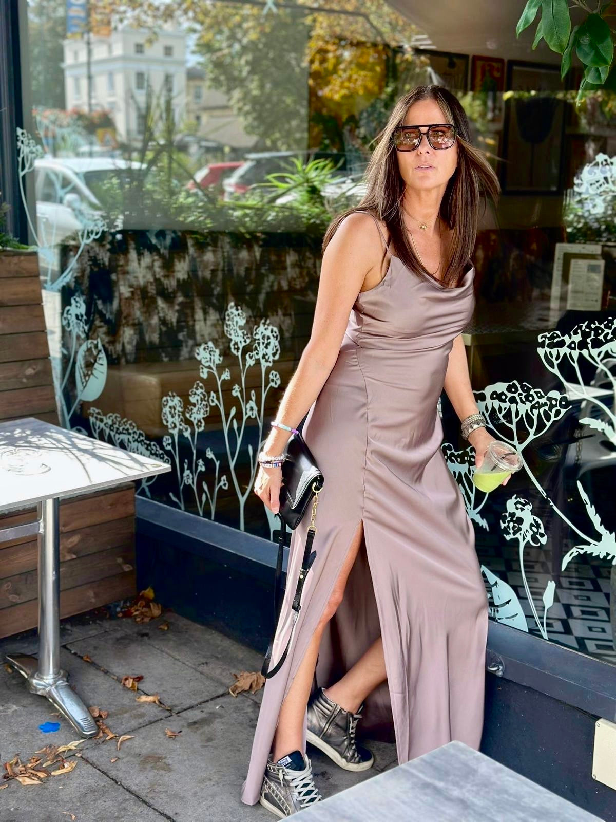 Elisha Maxi Slip Dress - Taupe