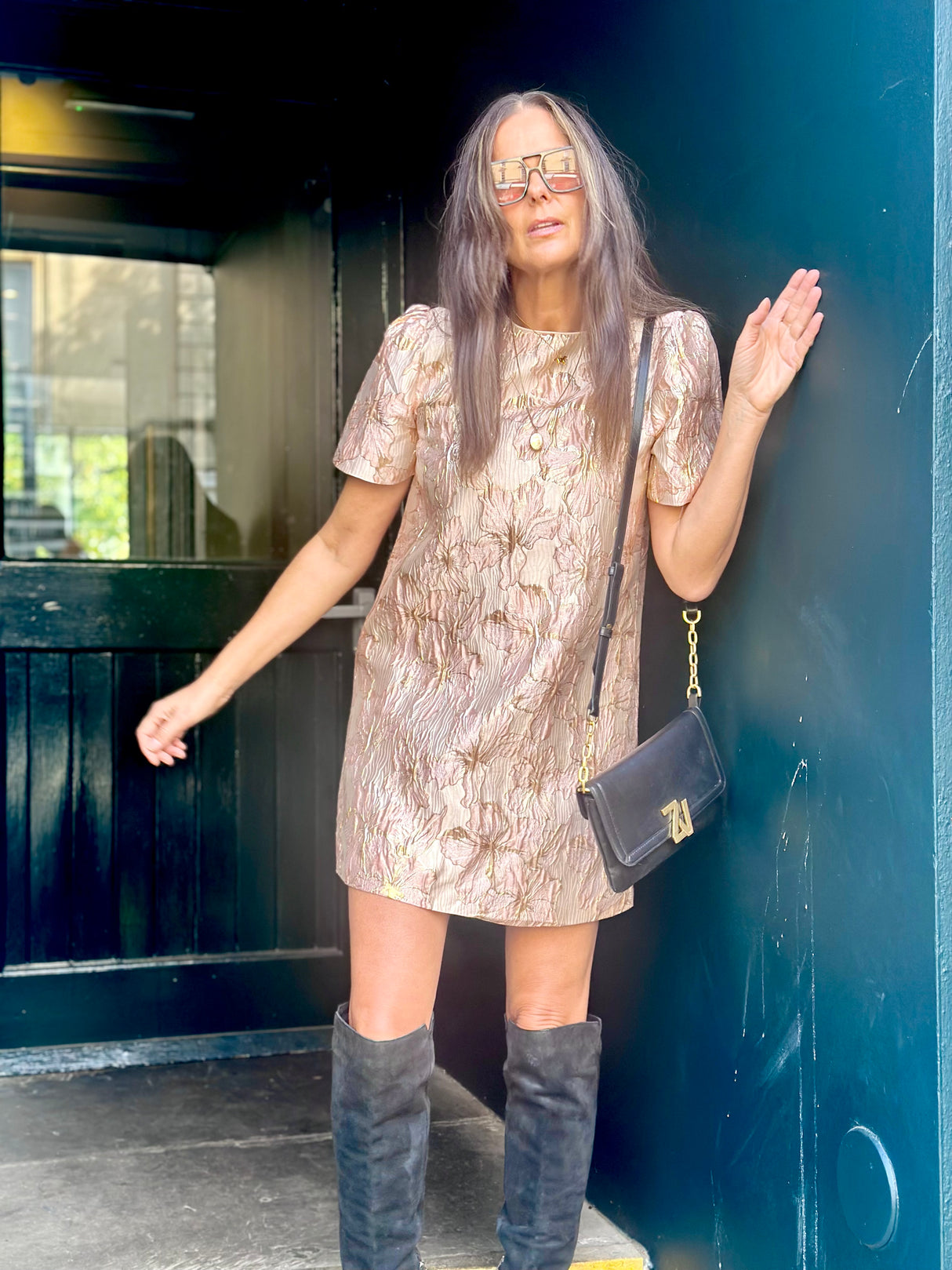 Rose Printed Mini Dress