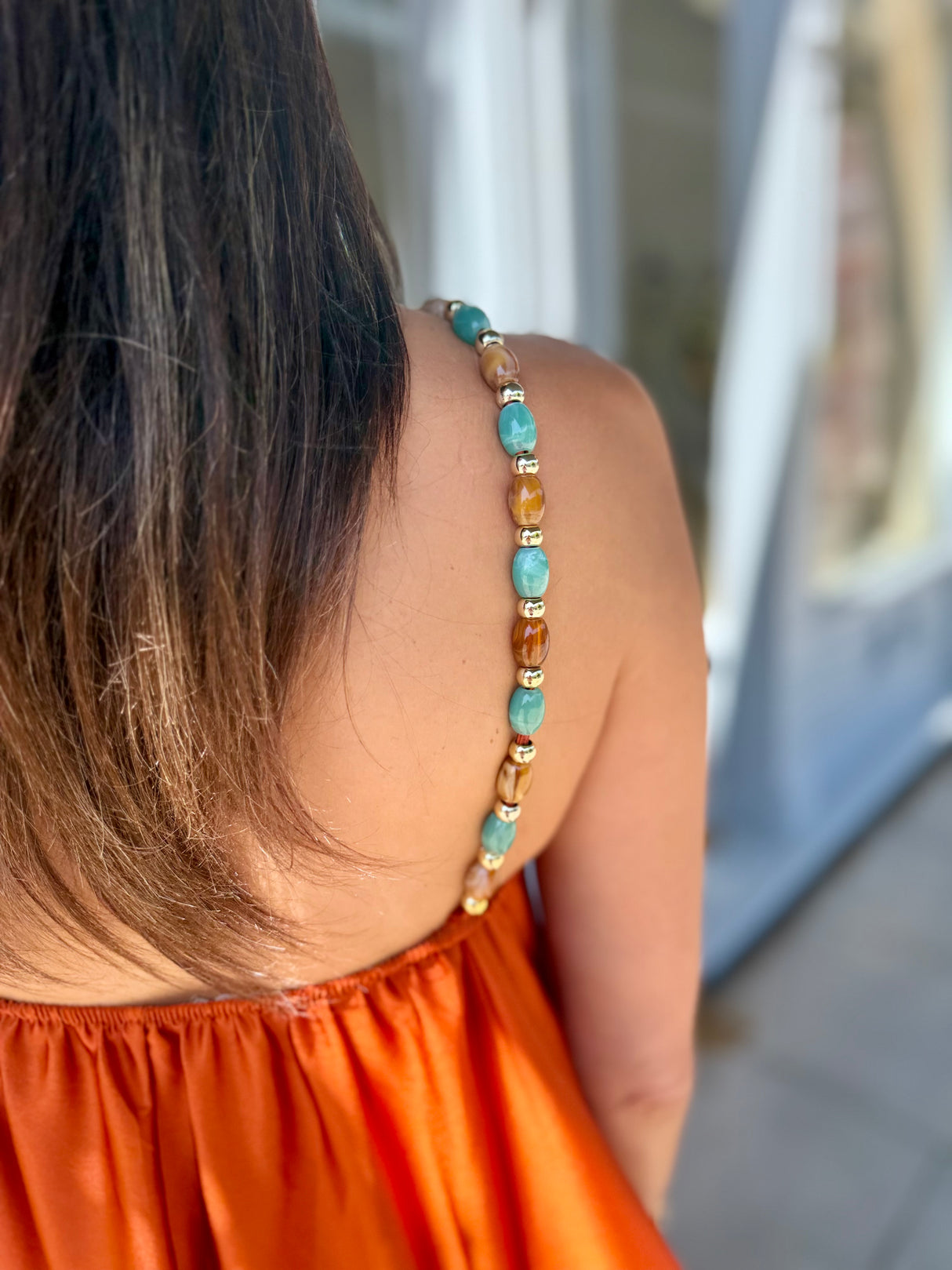 Lottie Beaded Maxi Dress - Rust