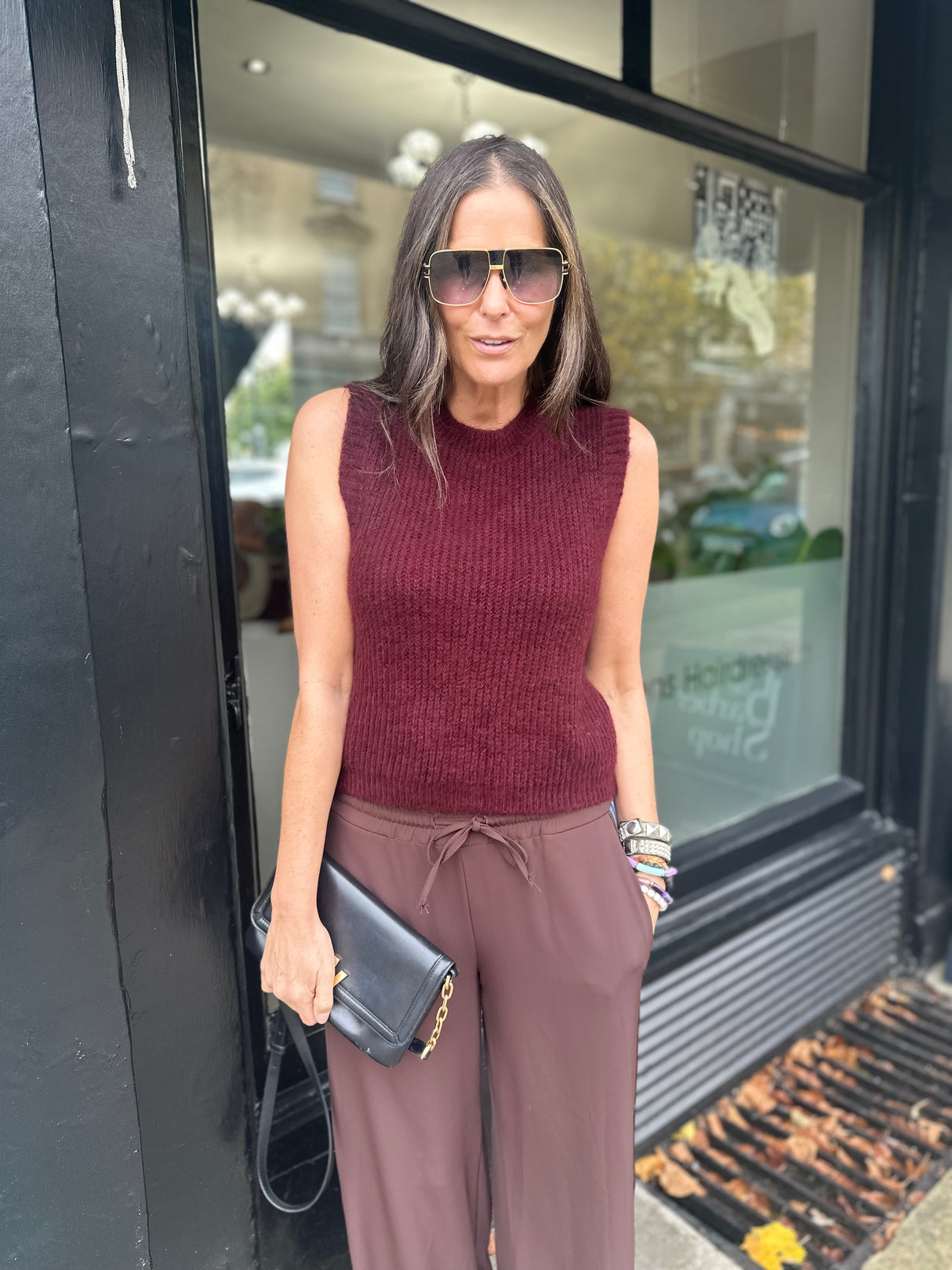 Bubblegum Crew Neck Vest - Cherry