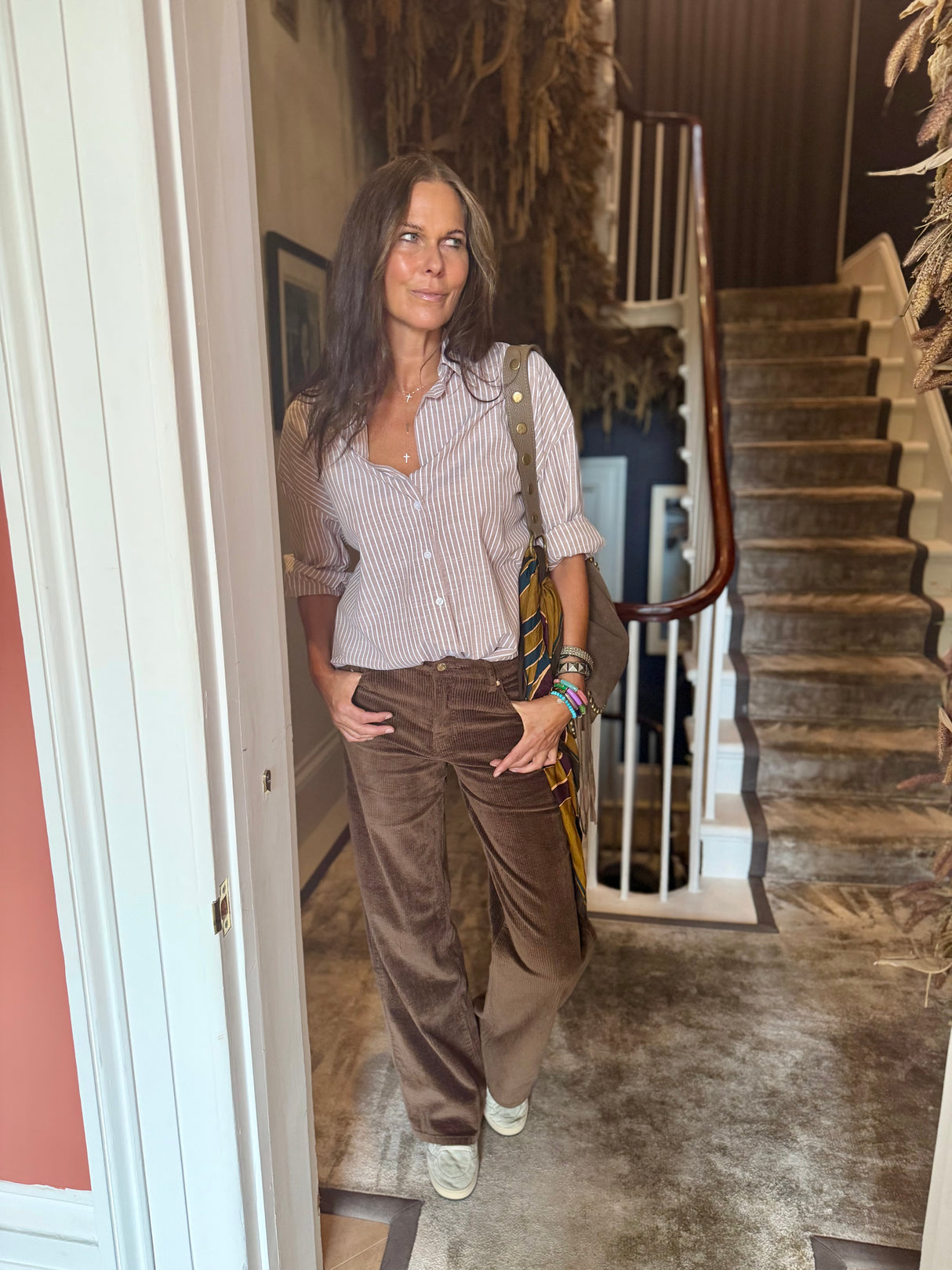 Row Corduroy Wide Leg Pant - Chocolate