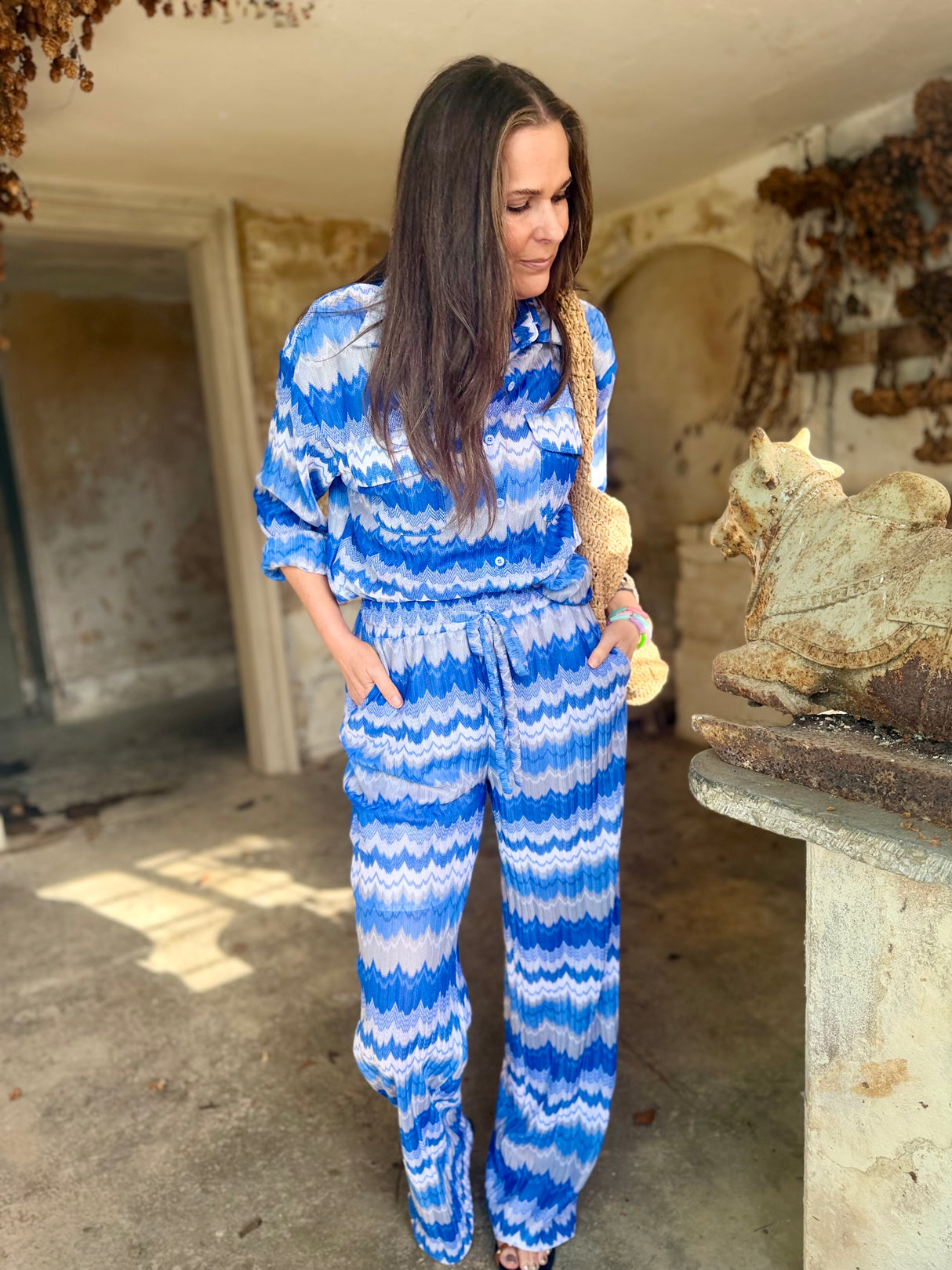 Seraphina Drawstring Pant - Ocean