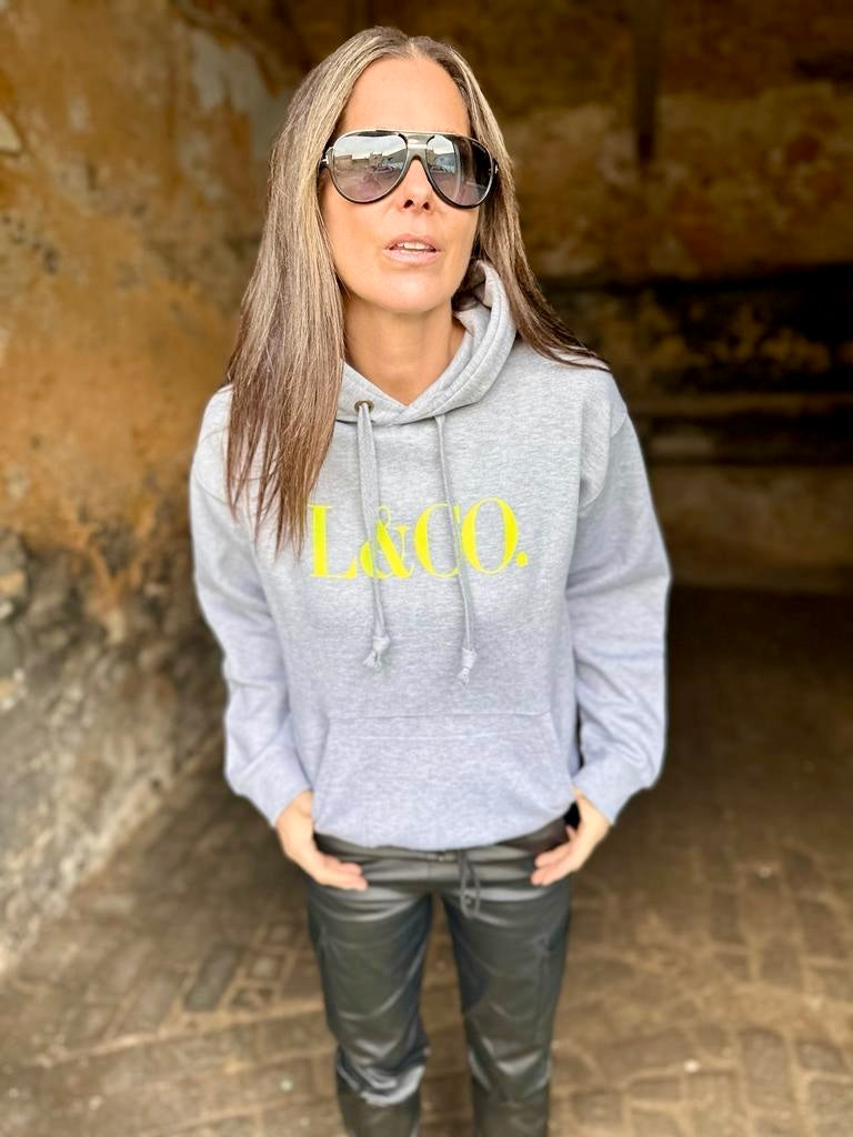 Sudadera con capucha LCO gris neón amarillo