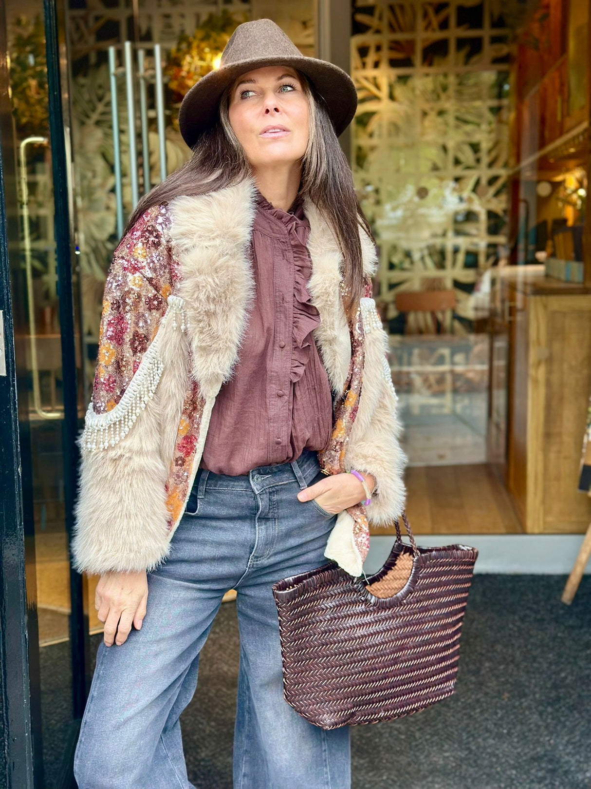 Zoey Embellished Jacket - Cream