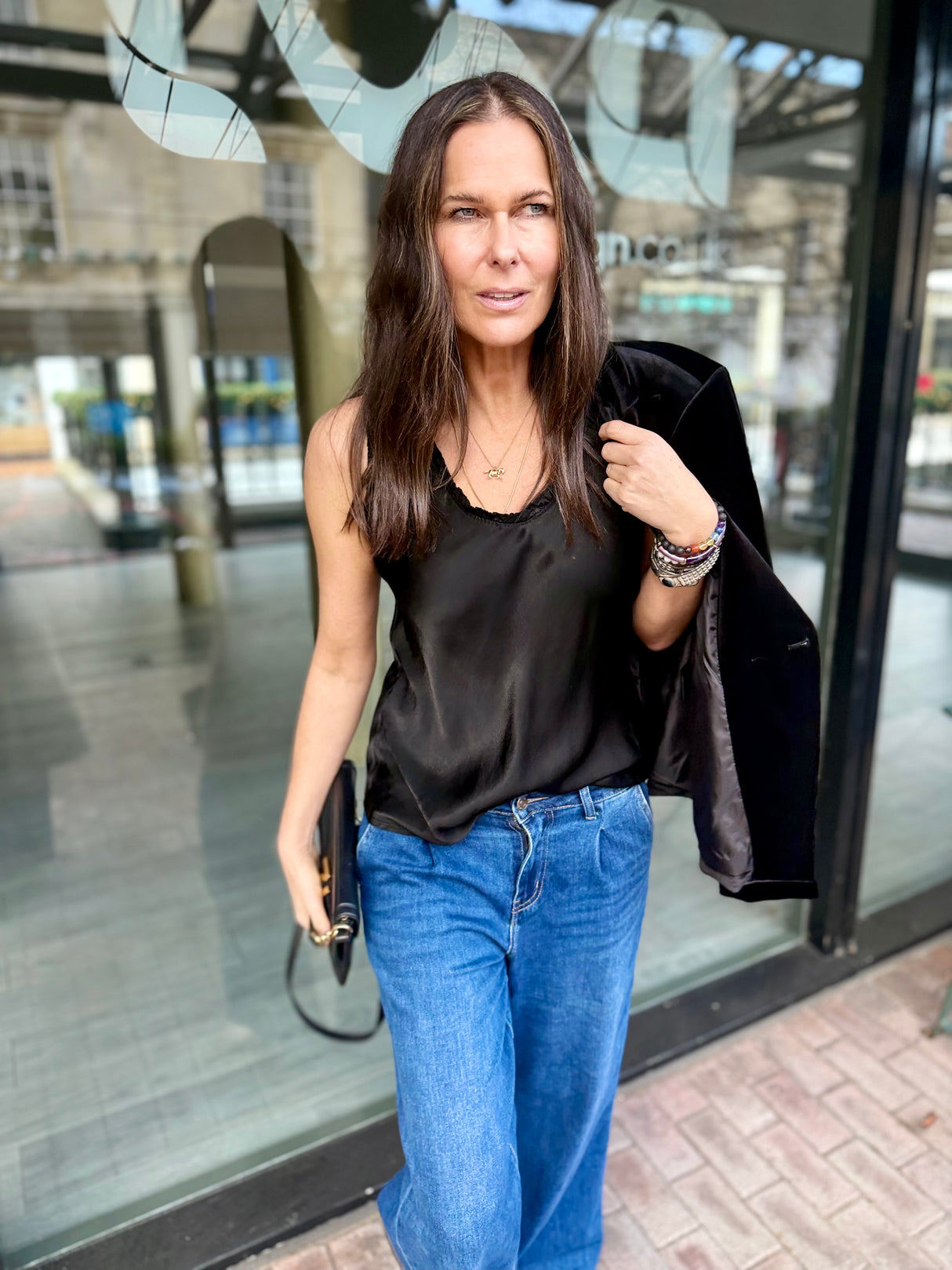 Delilah Silky Tank - Black