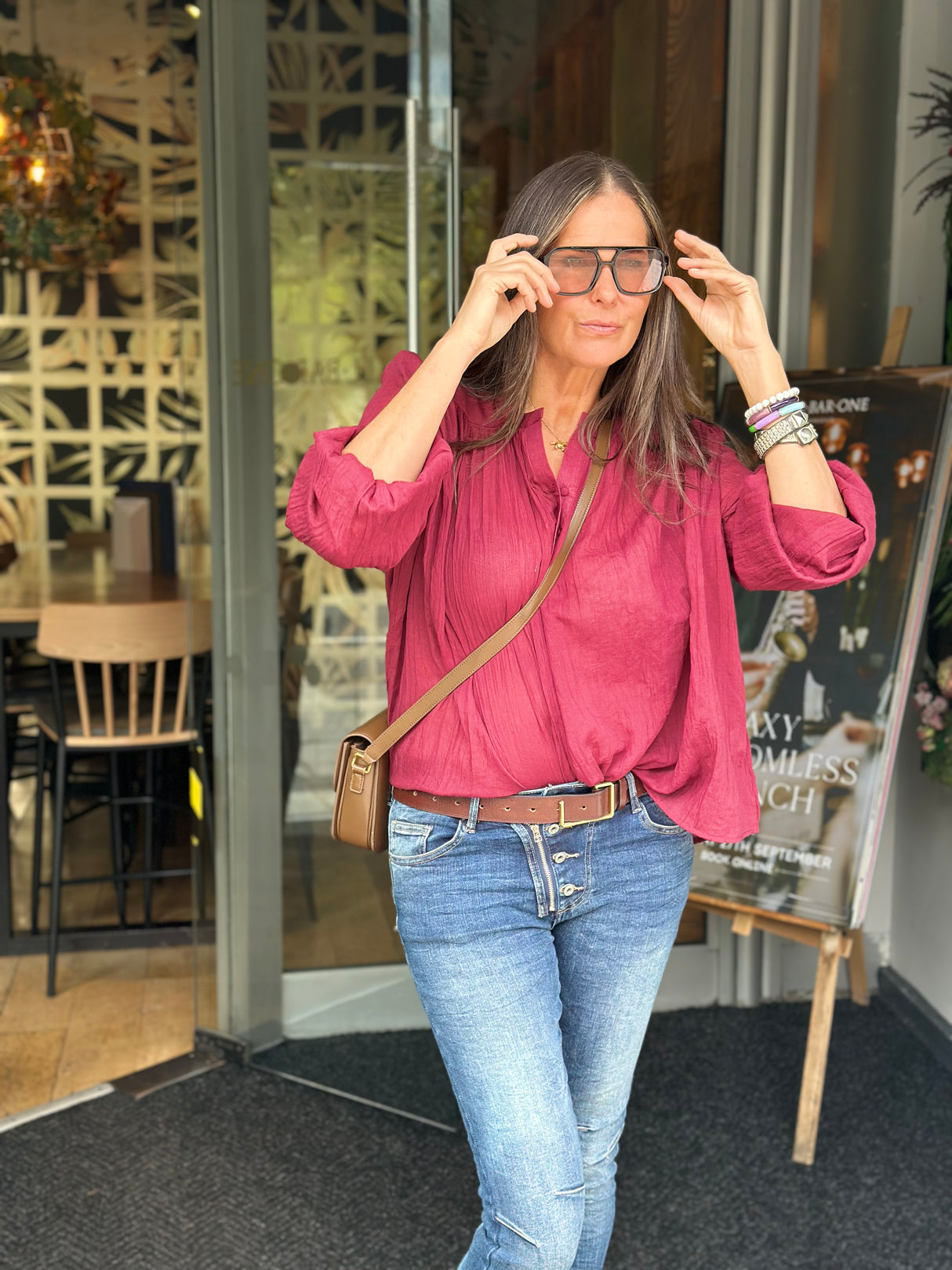 JoJo Floaty Blouse - Bordeaux