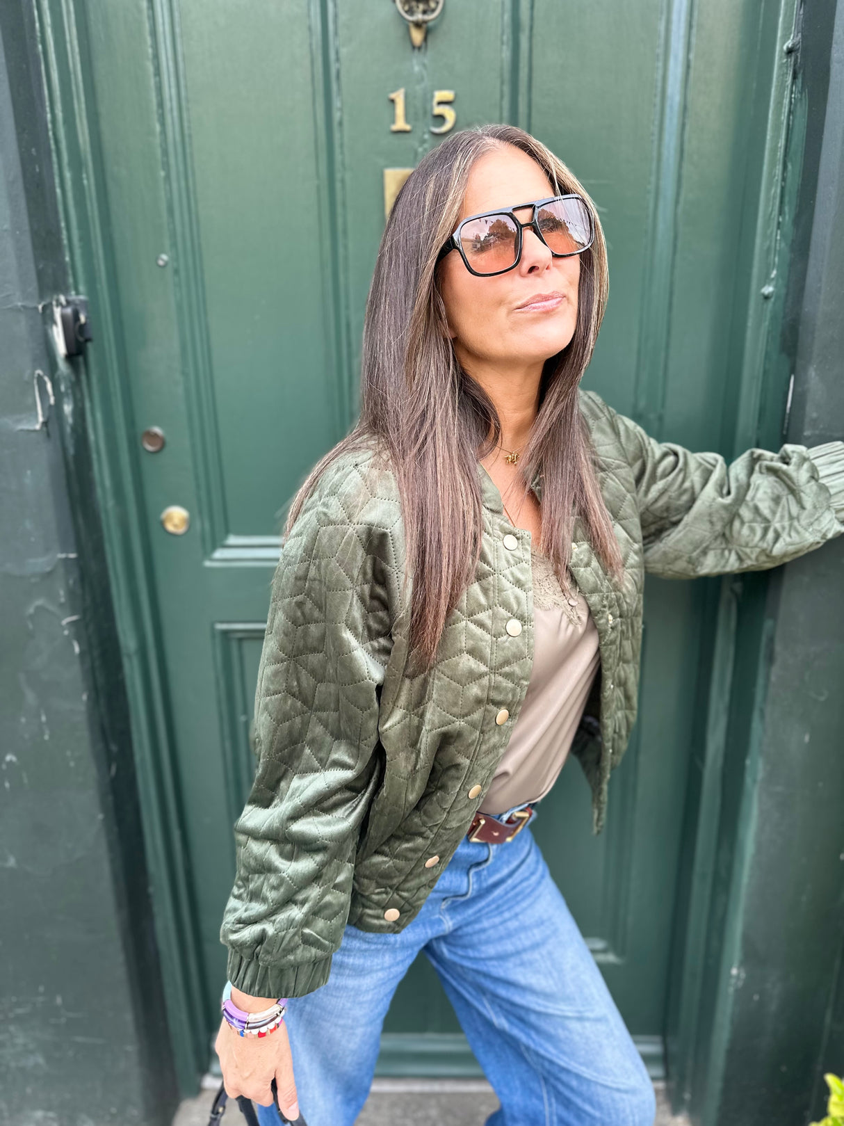 Cherry Padded Jacket - Khaki