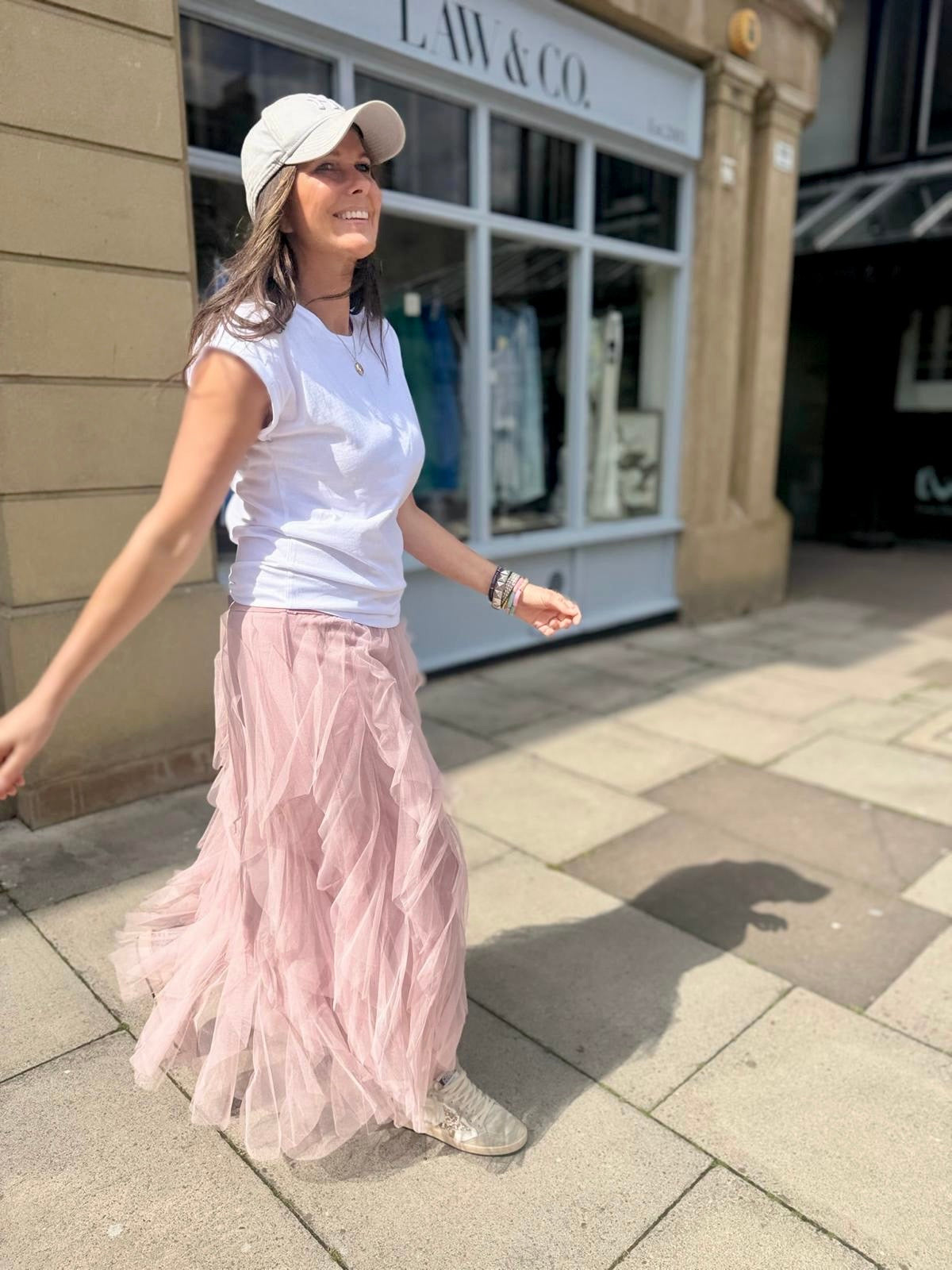 Rosalie Tulle Midi Skirt - Dusty Pink