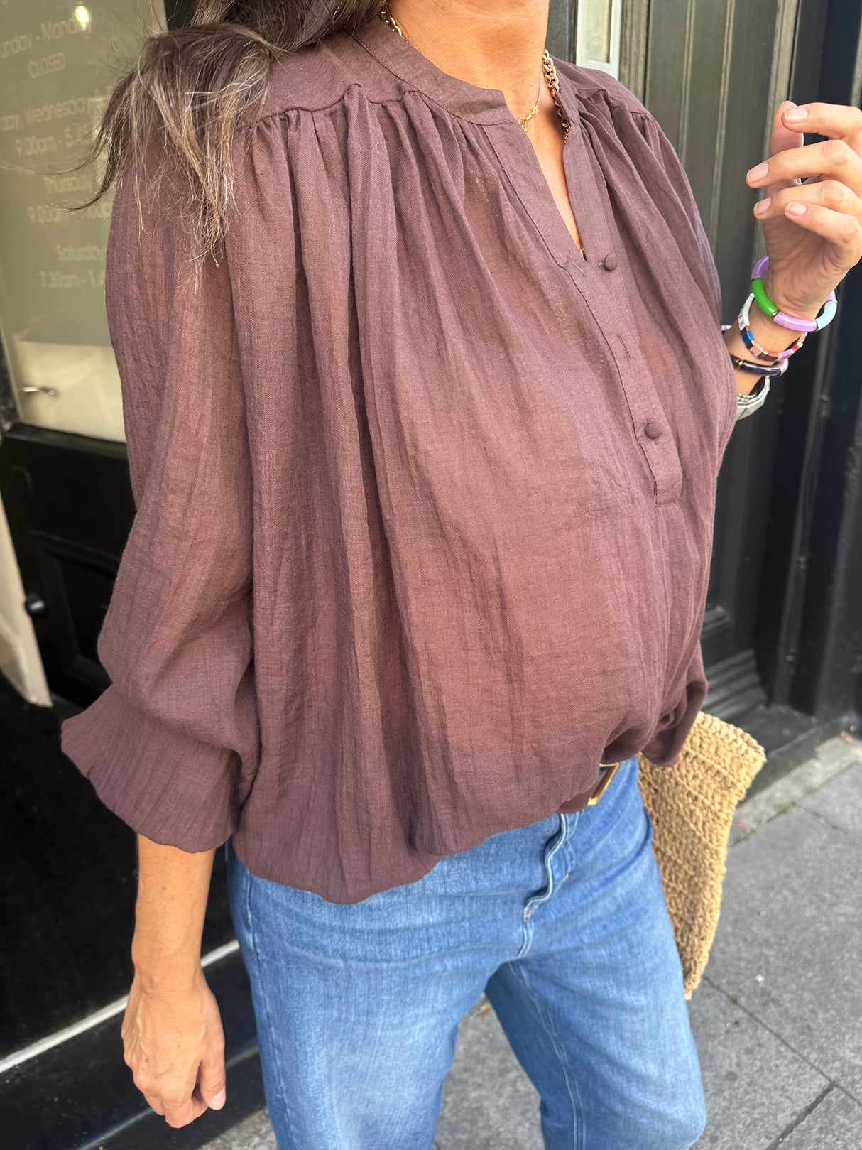 JoJo Floaty Blouse - Chocolate