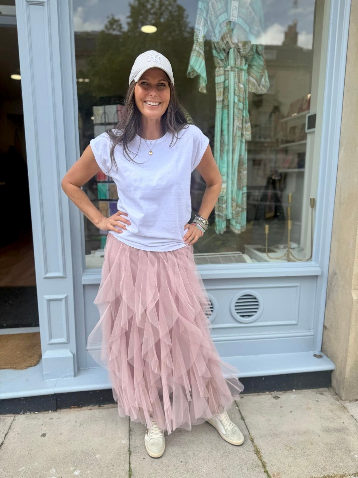 Rosalie Tulle Midi Skirt - Dusty Pink