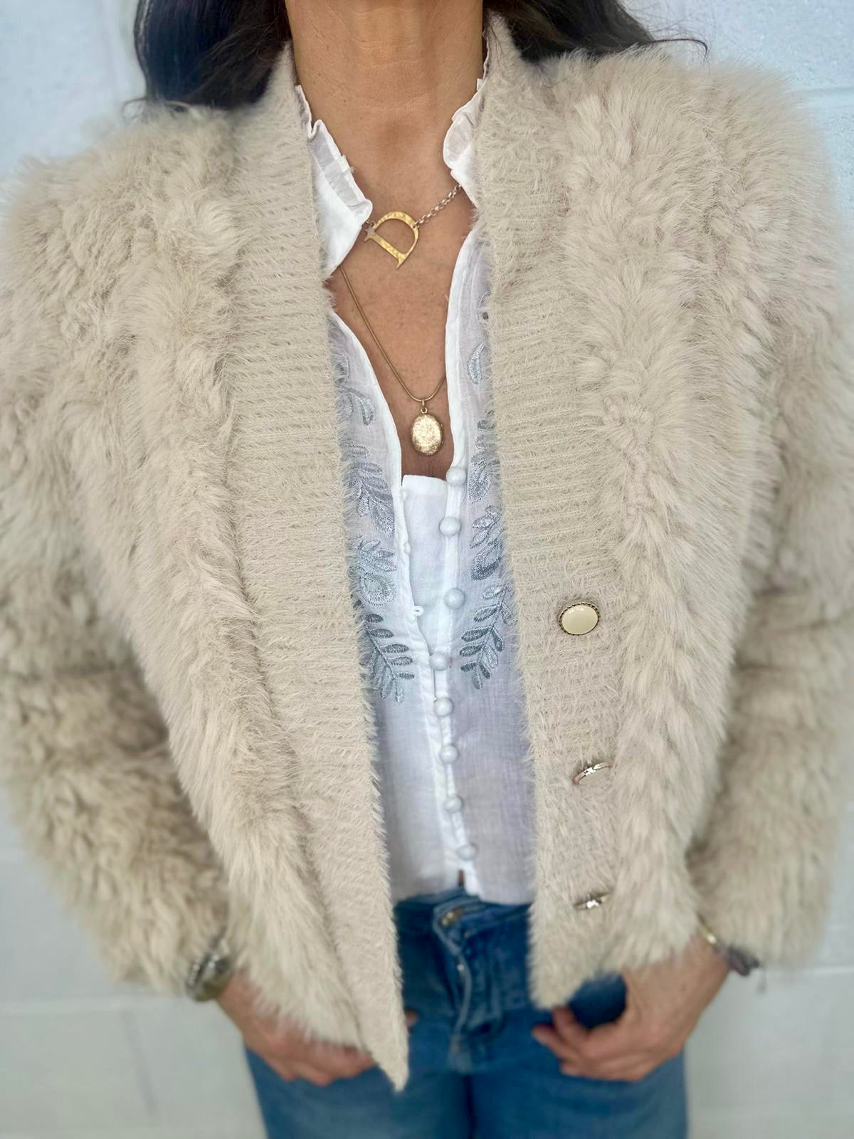 Kennedy Faux Fur Jacket Cream