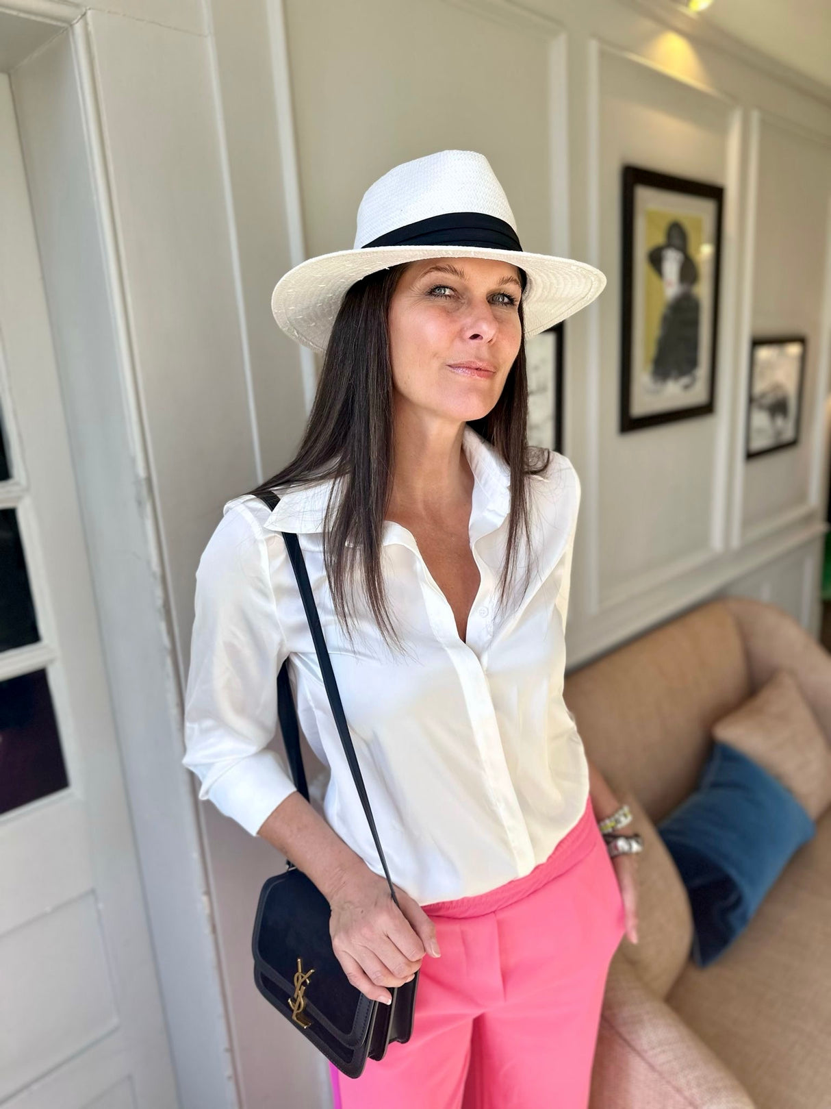 Camille Satin Shirt White