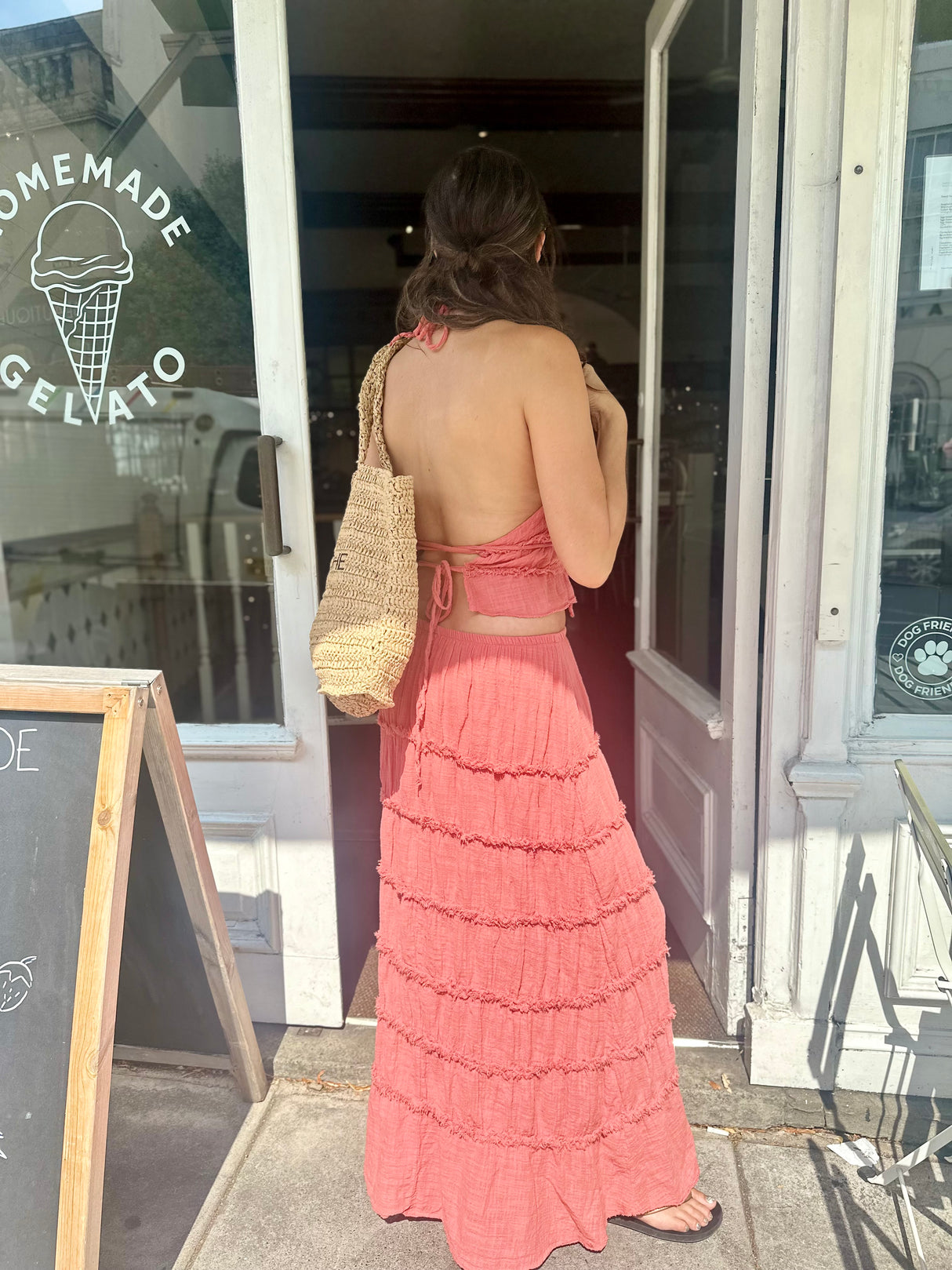Gigi Maxi Skirt - Coral