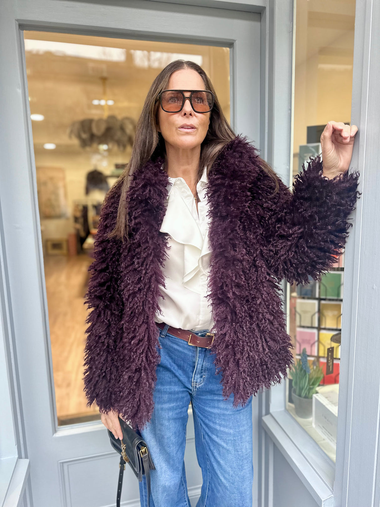 Jigsaw Faux Fur Jacket