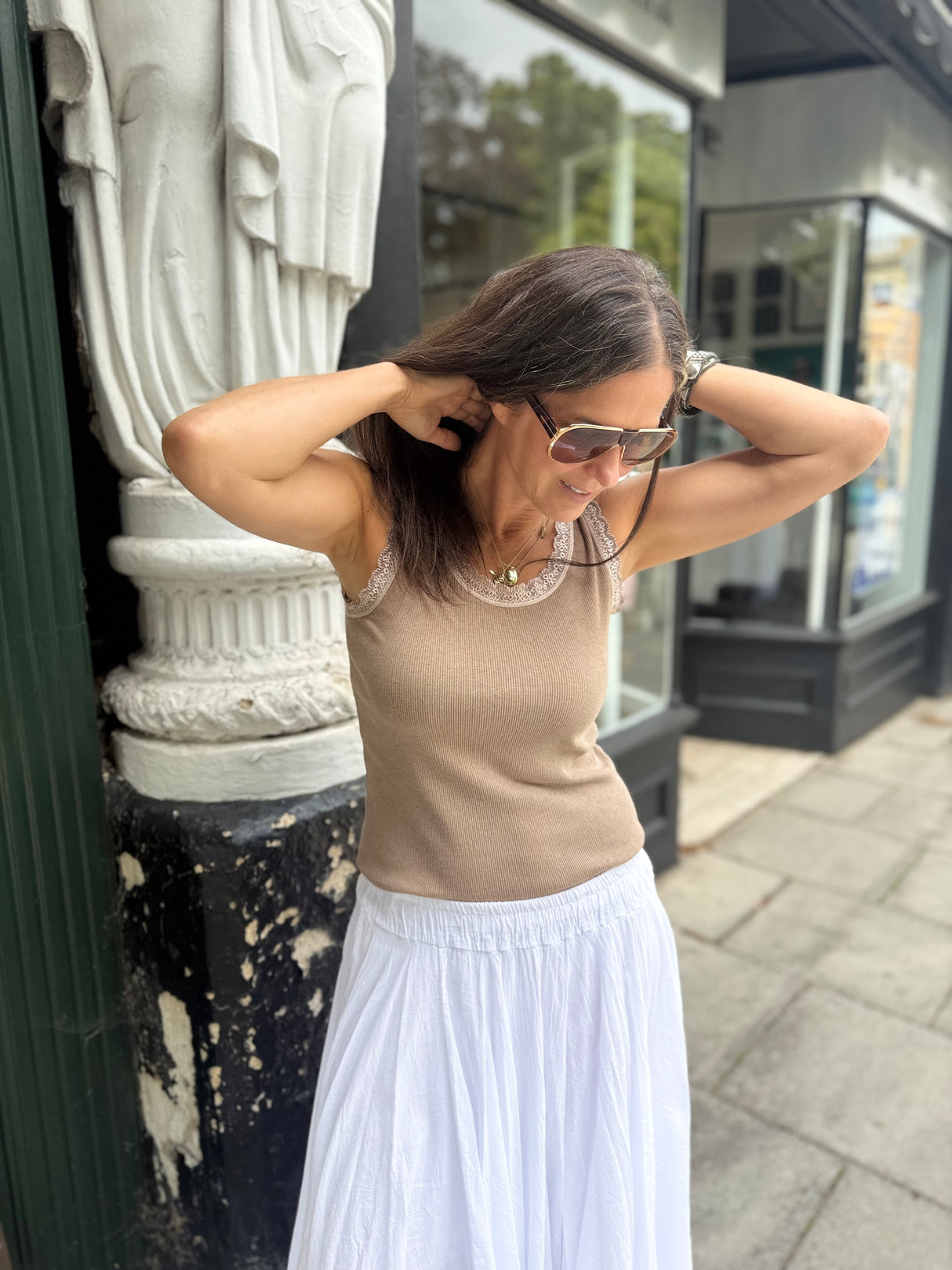 Grace Ribbed Cami - Putty