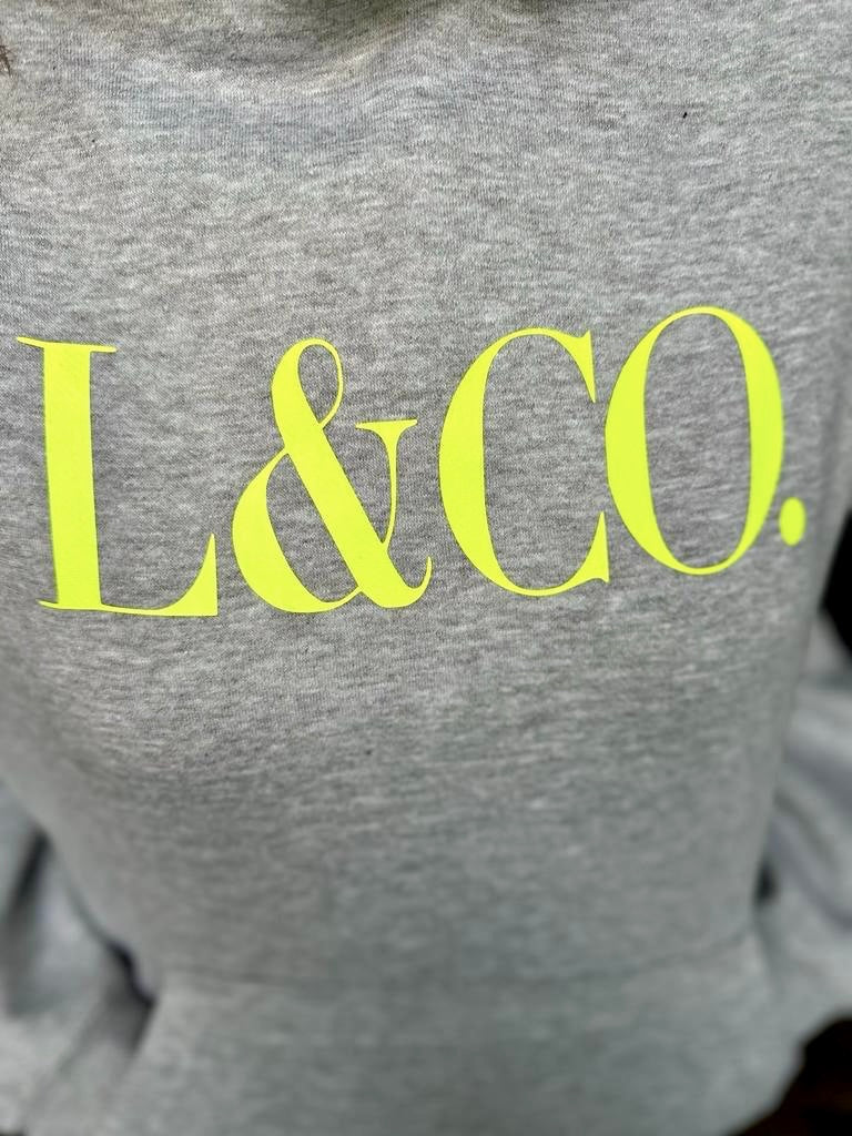 Sudadera con capucha LCO gris neón amarillo